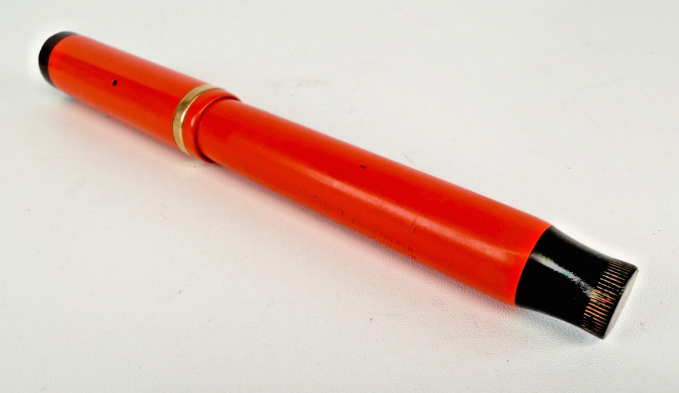 Vintage Parker Duofold Lucky Curve Fountain Pen Orange MISSING CLIP