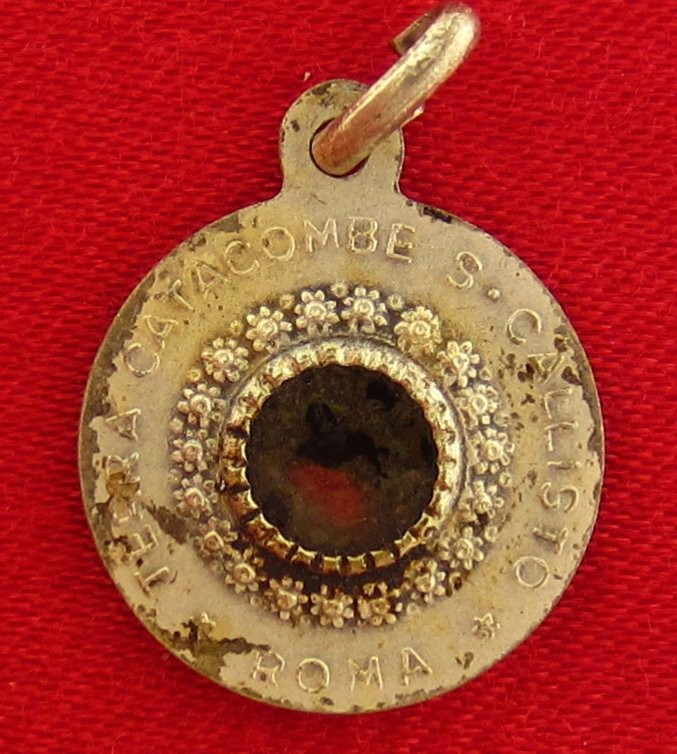 Vintage CATACOMB Relic Medal POPE JOHN XXIII Catholic CATACOMB OF CALLIXTUS ROME