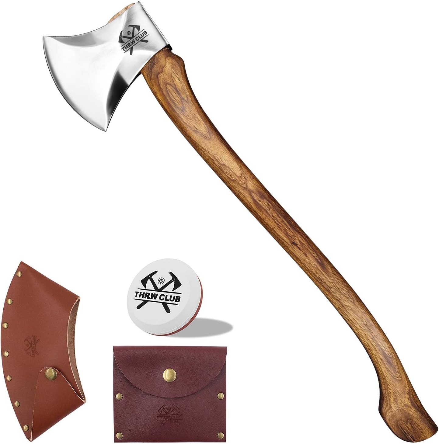 32.6 Inch Professional Wood Splitting Axe, Wood Chopping Axe with Hickory Wood