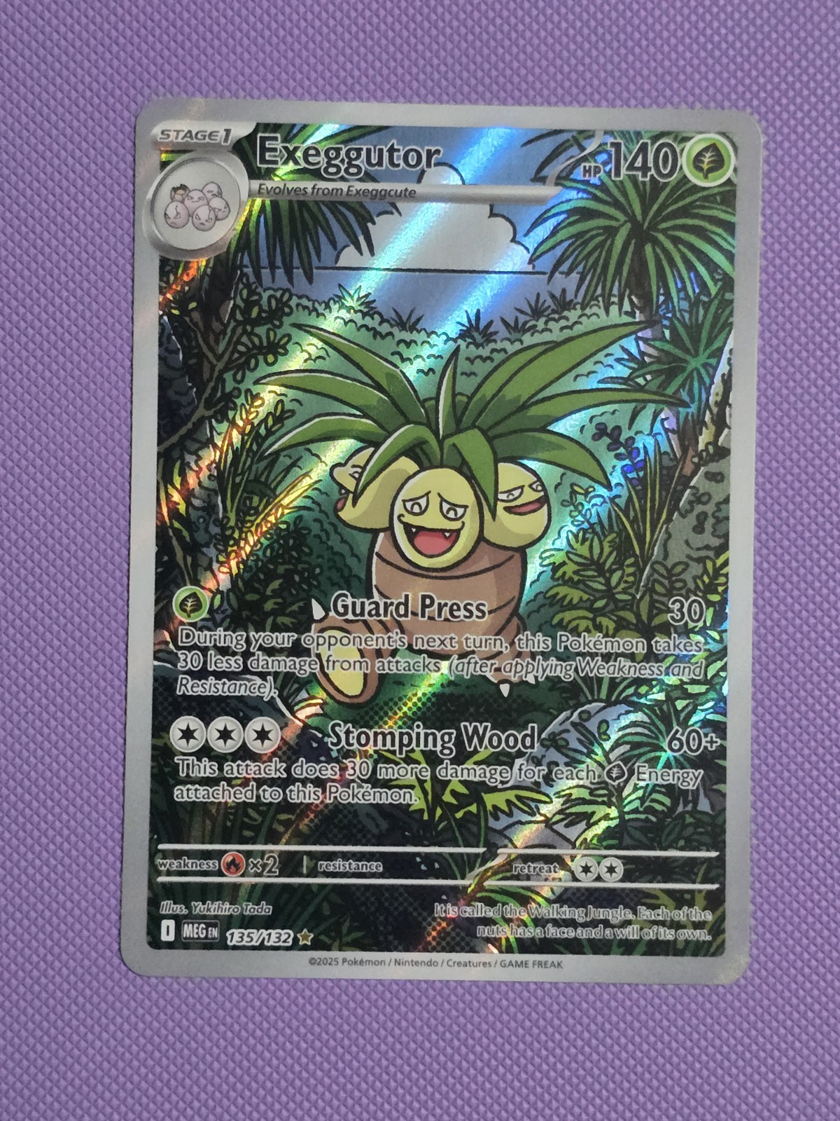 Exeggutor Holo Pokemon Card 135/132 ME01 Mega Evolution Series