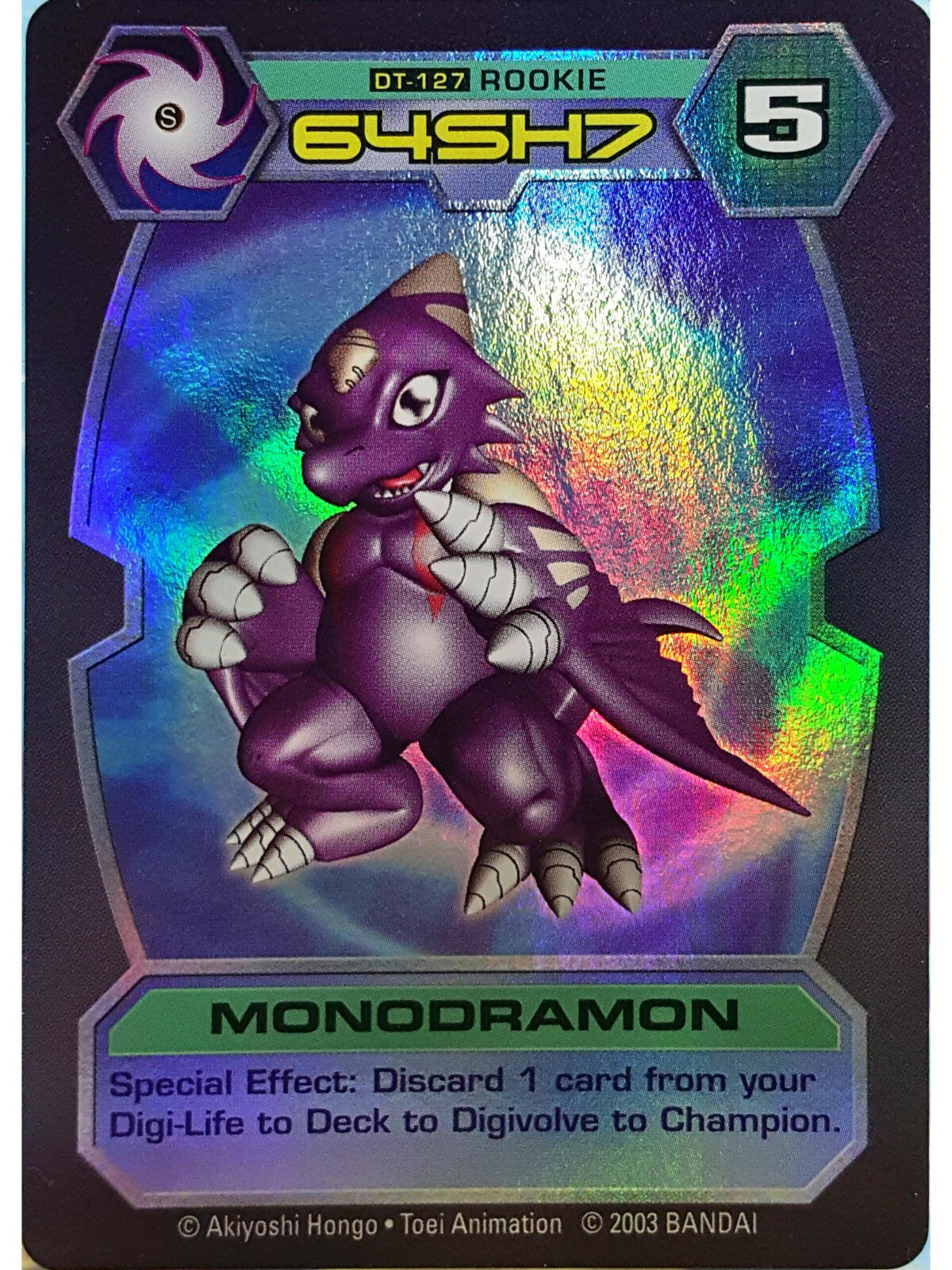 Bandai Digimon D-Tector Series 4 Holographic Trading Card Game Monodramon