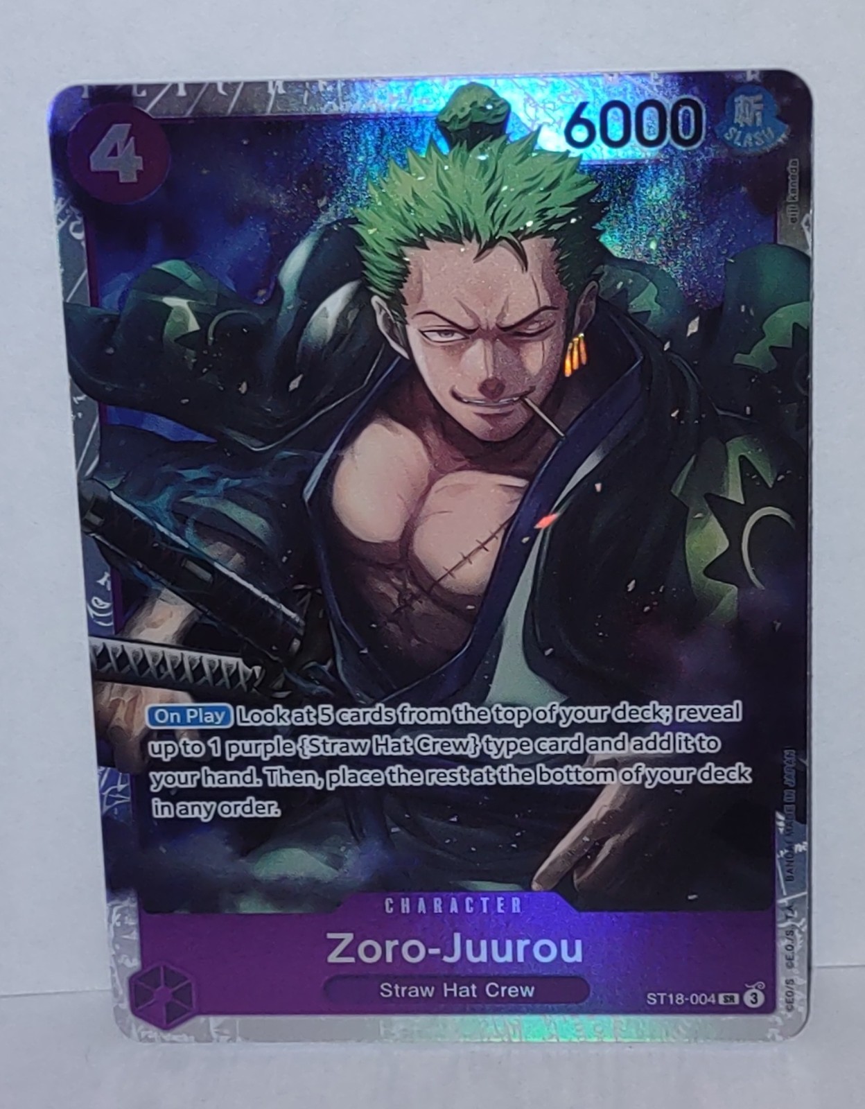 One Piece Zoro-Juurou ST18-004 SR Holo Foil Bandai Japan ENG TCG CCG