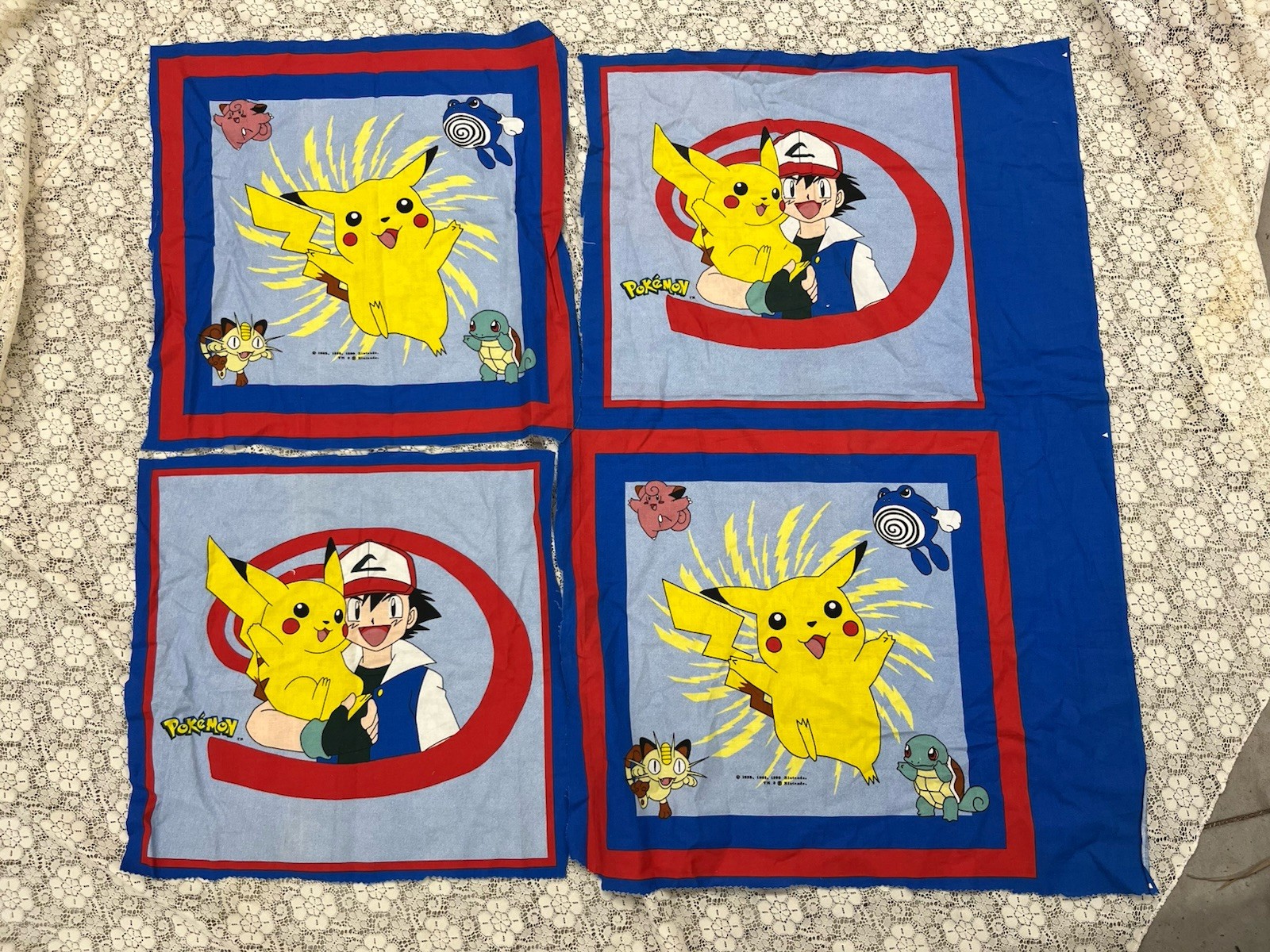 Vintage Original Nintendo Pokemon Ash Pikachu 1998 Kids Throw Blanket Comforter