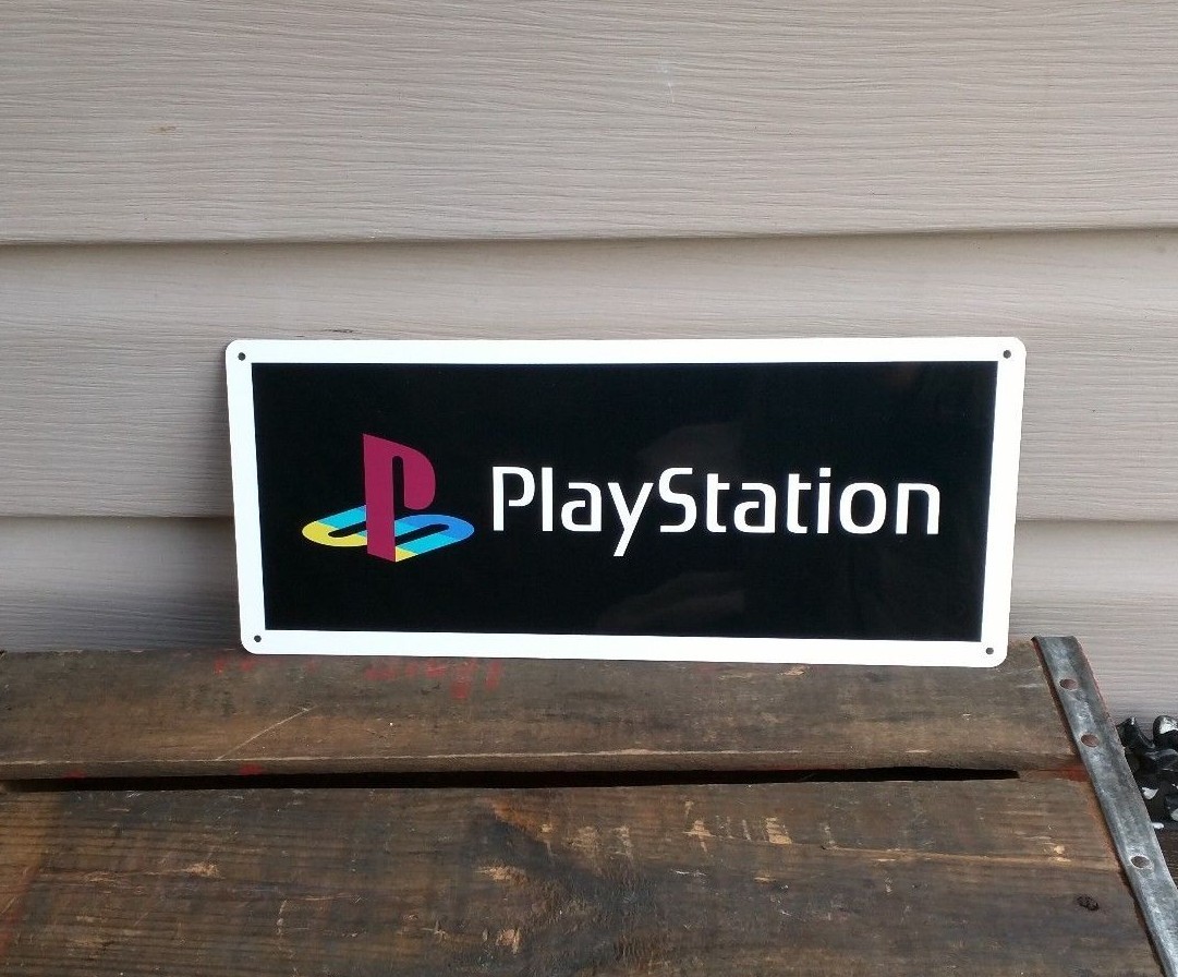 Playstation Metal Sign Game Room 5x12