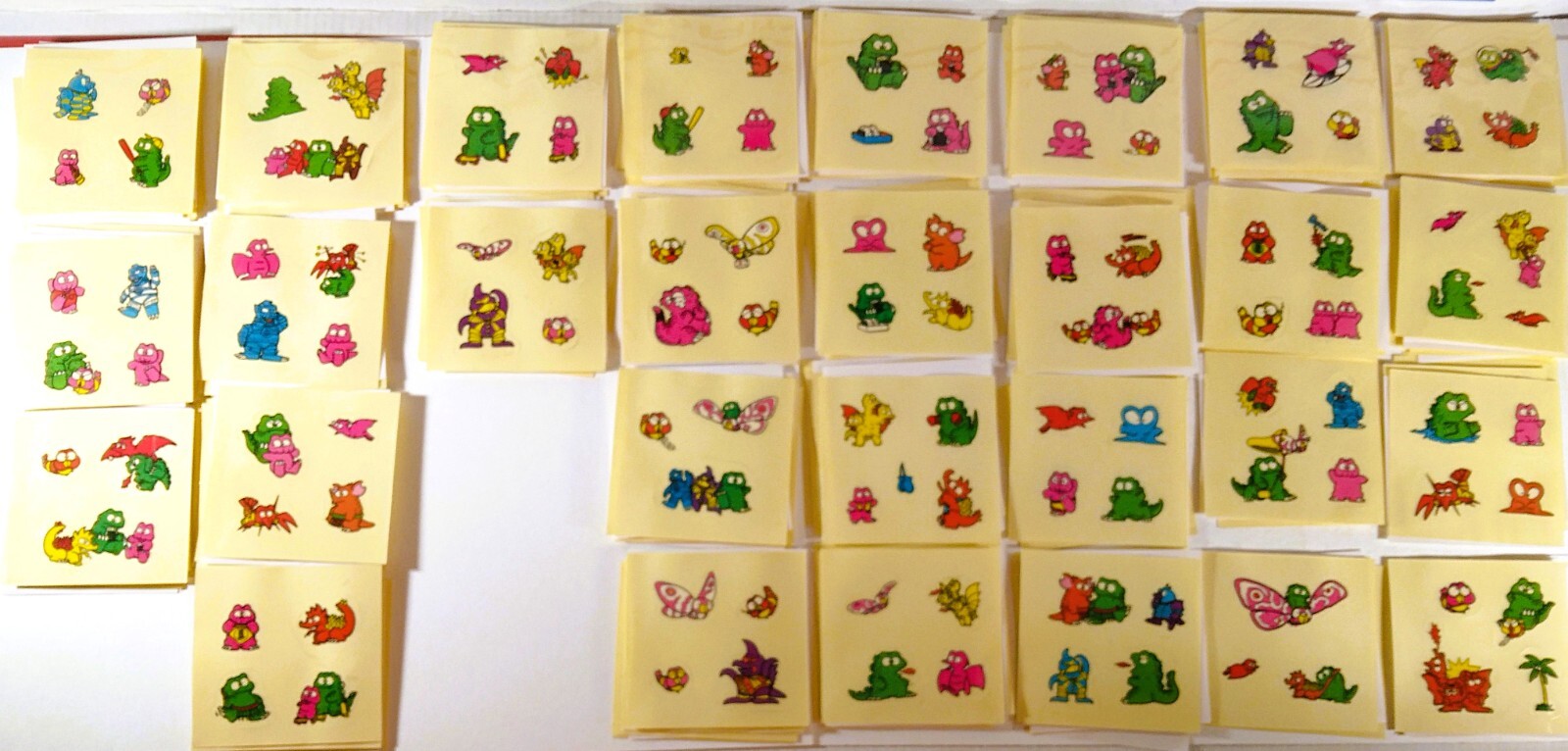 🟢🔥 29x GODZILLAND 1984 VINTAGE UNUSED STICKER SHEET COMPLETE SET MOTHRA RODAN