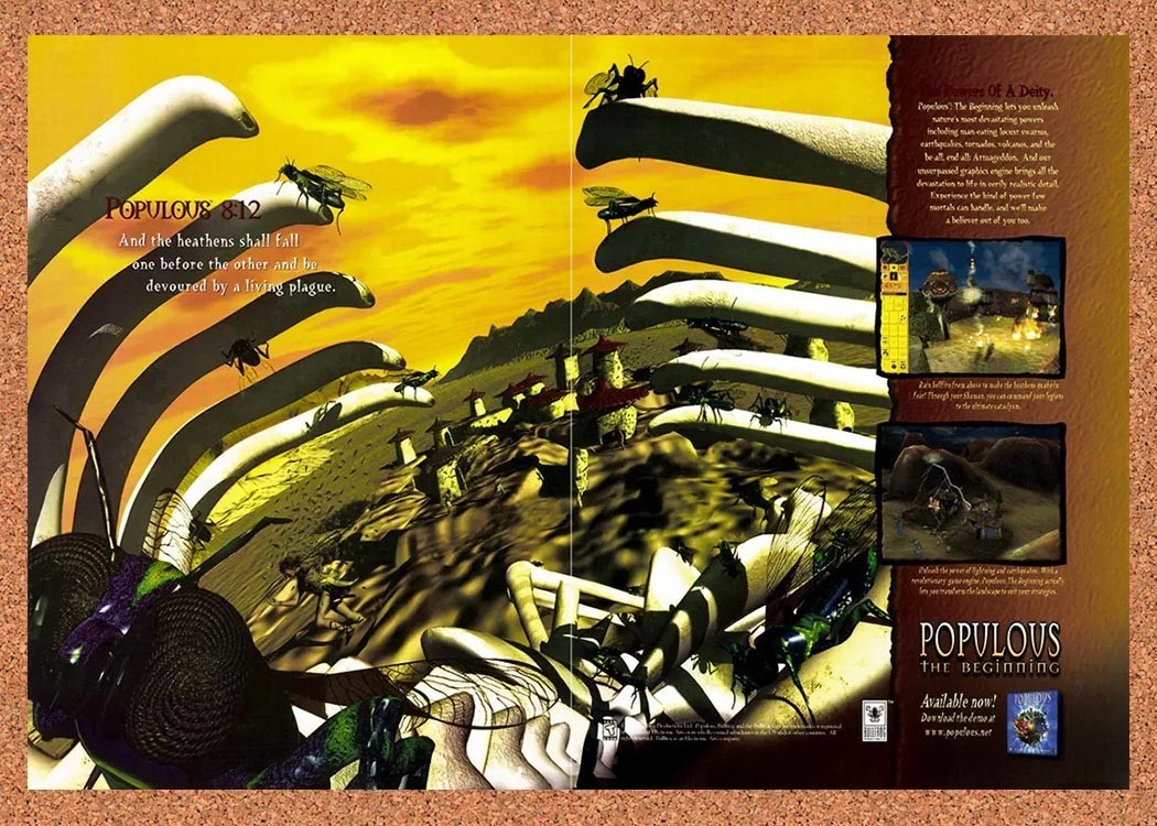 1999 Populous The Beginning PC Original Advertisement / Retro Promo v3