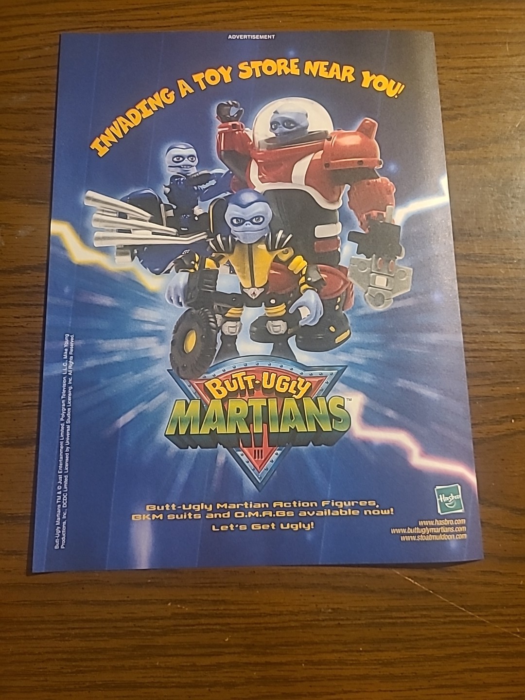 Butt Ugly Martians Action Figures Hasbro Print Ad 2002 8x11 Vintage Promo 