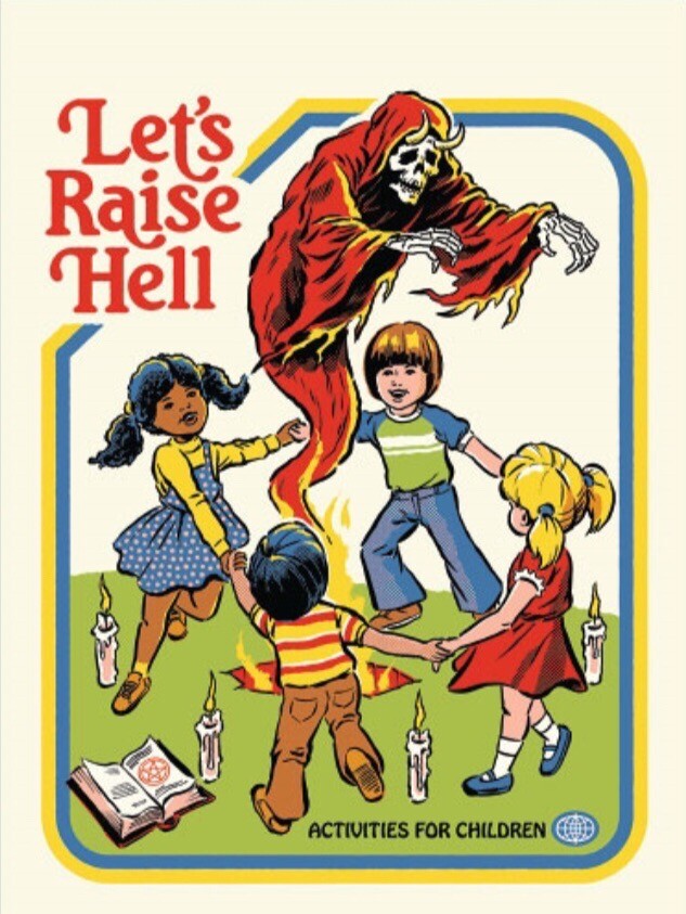Let’s Raise Hell,Activities For Children on a 2.5”x3.5” Metal Fridge Magnet.