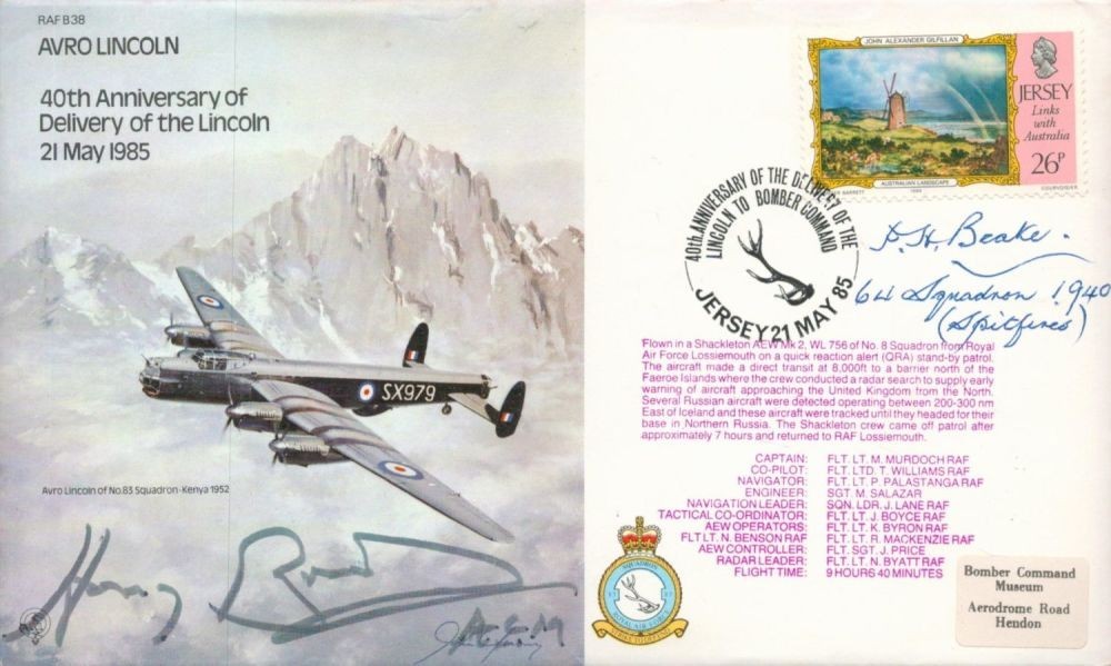 WW2 ACM Sir Harry Broadhurst and P/O PH Beake 64 Spitfire Squadron cover