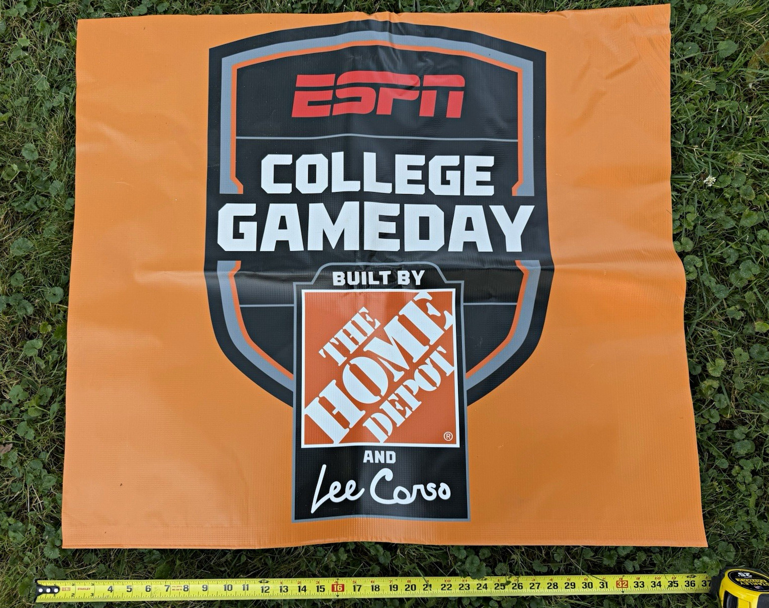 ESPN College GameDay Lee Corso Orange Plastic Wall Sign 36x32 Horizontal