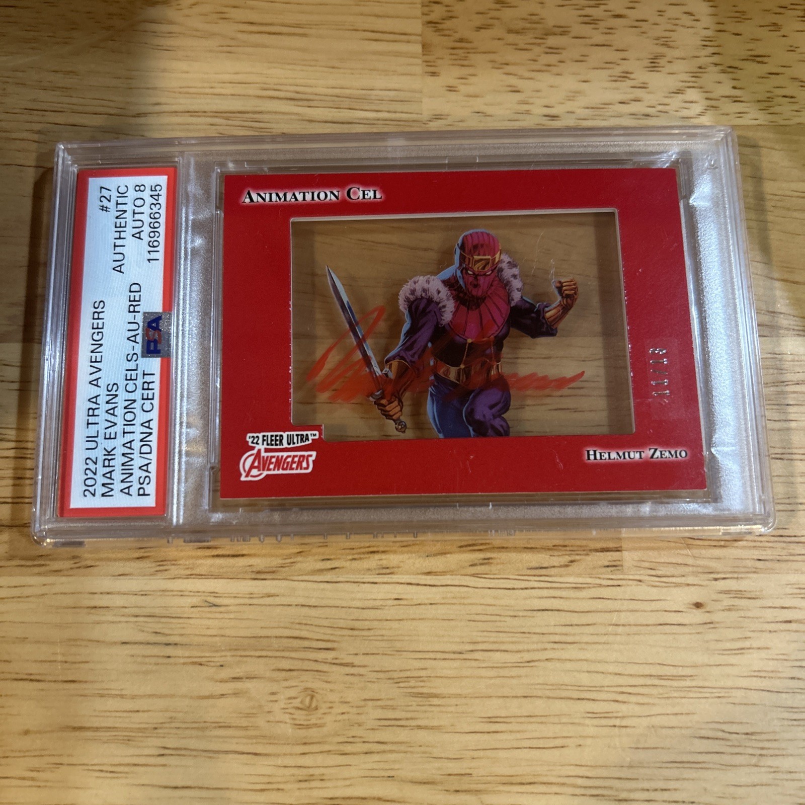 2022 Fleer Ultra Avengers Animation Cels Red 6/13 #27 Auto 3x1