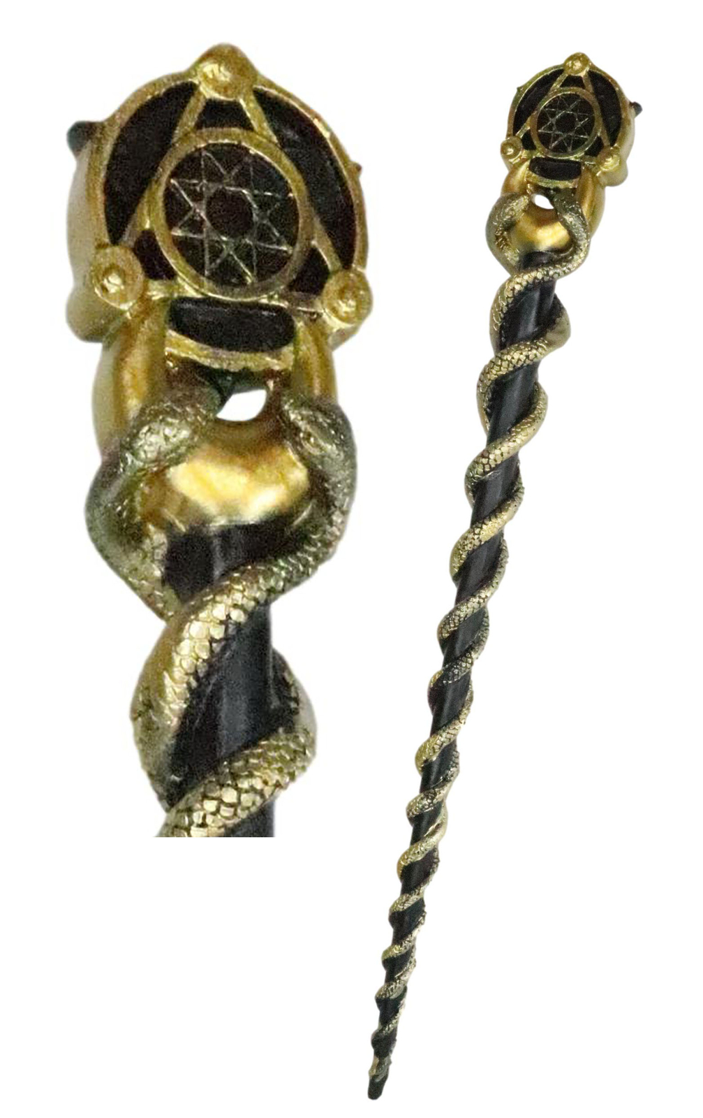 Ebros Occult Caduceus Serpent Elemental Alchemy Magic Wand Cosplay Prop 14