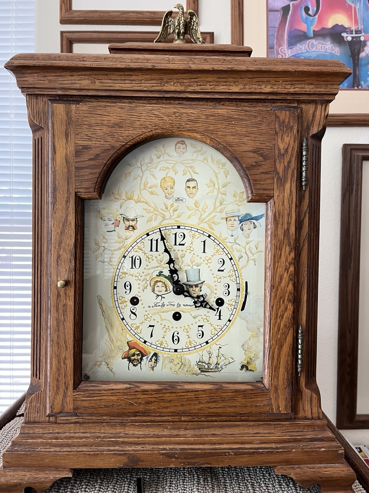Ridgeway Model 9499 Norman Rockwell Mantel Clock Excellent With Papers