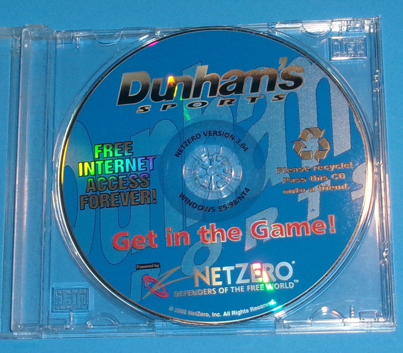 2000 NetZero CD - Free Internet Access Forever - Dunham\'s Sports Promo