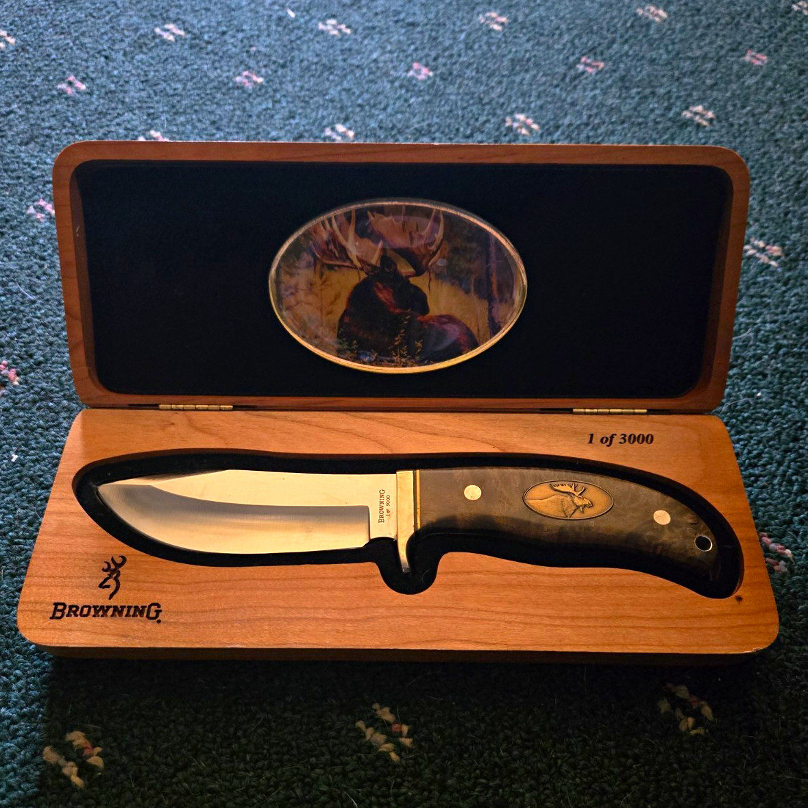 Browning Heritage Series Moose Limited Edition Fixed Blade Drop Point Knife 3000