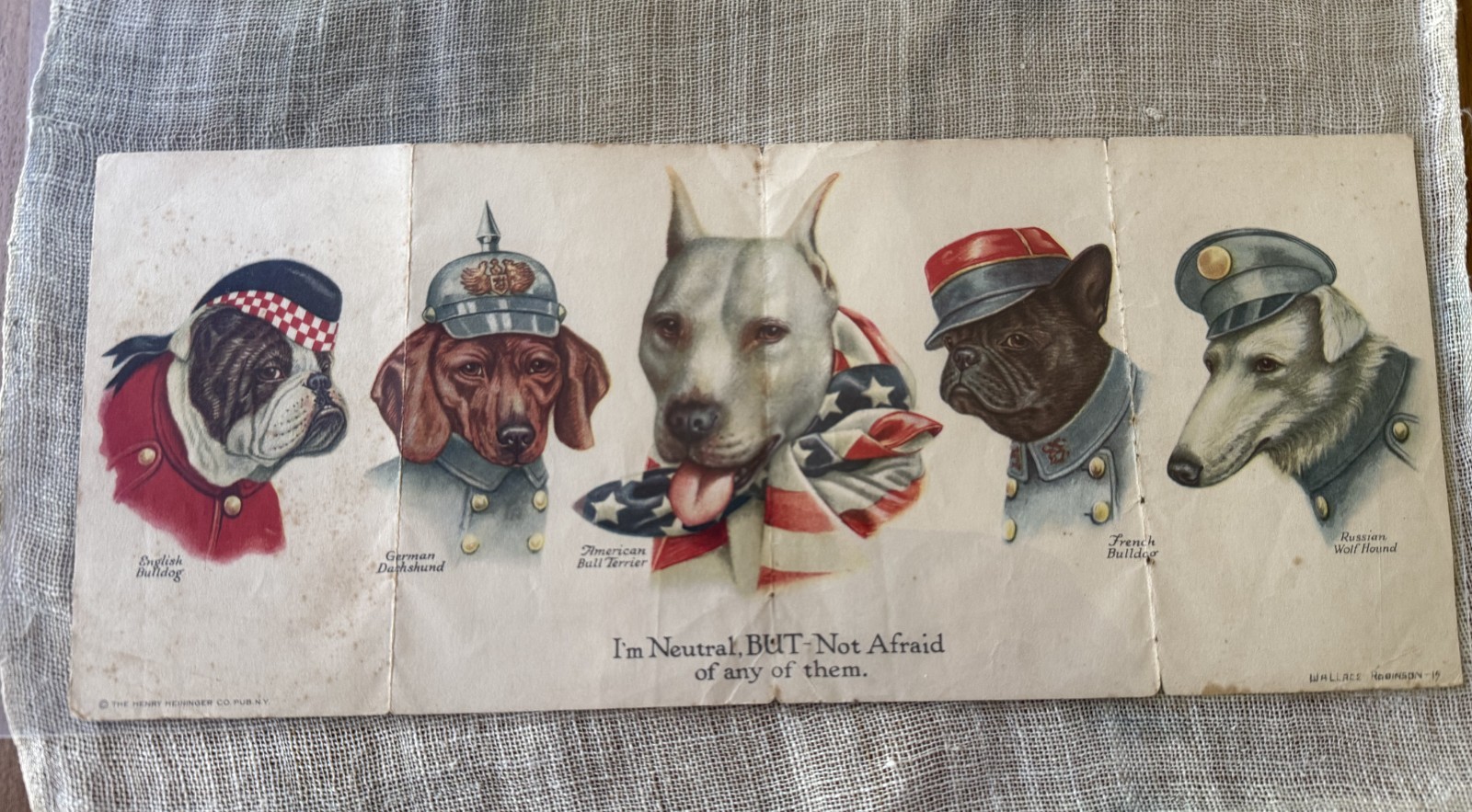 1915 ANTIQUE LITHOGRAPH -PRE WORLD WAR 1- WALLACE ROBINSON