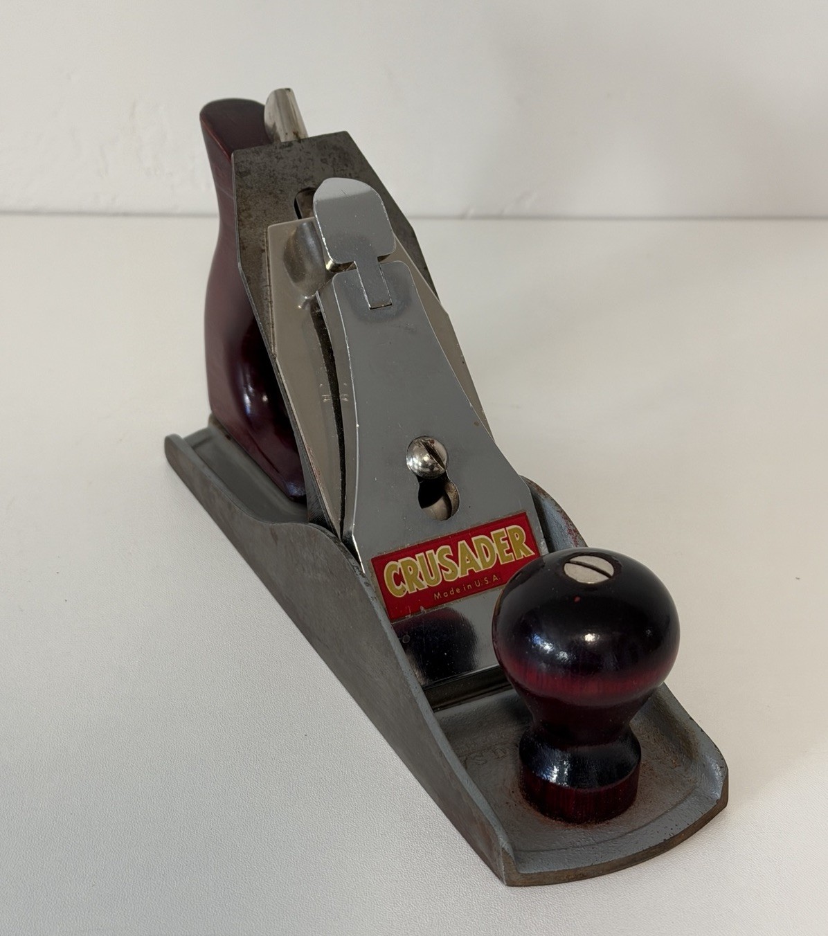 Vintage Crusader No 4 Smooth Bottom Wood Bench Plane 9.5” - Made in USA
