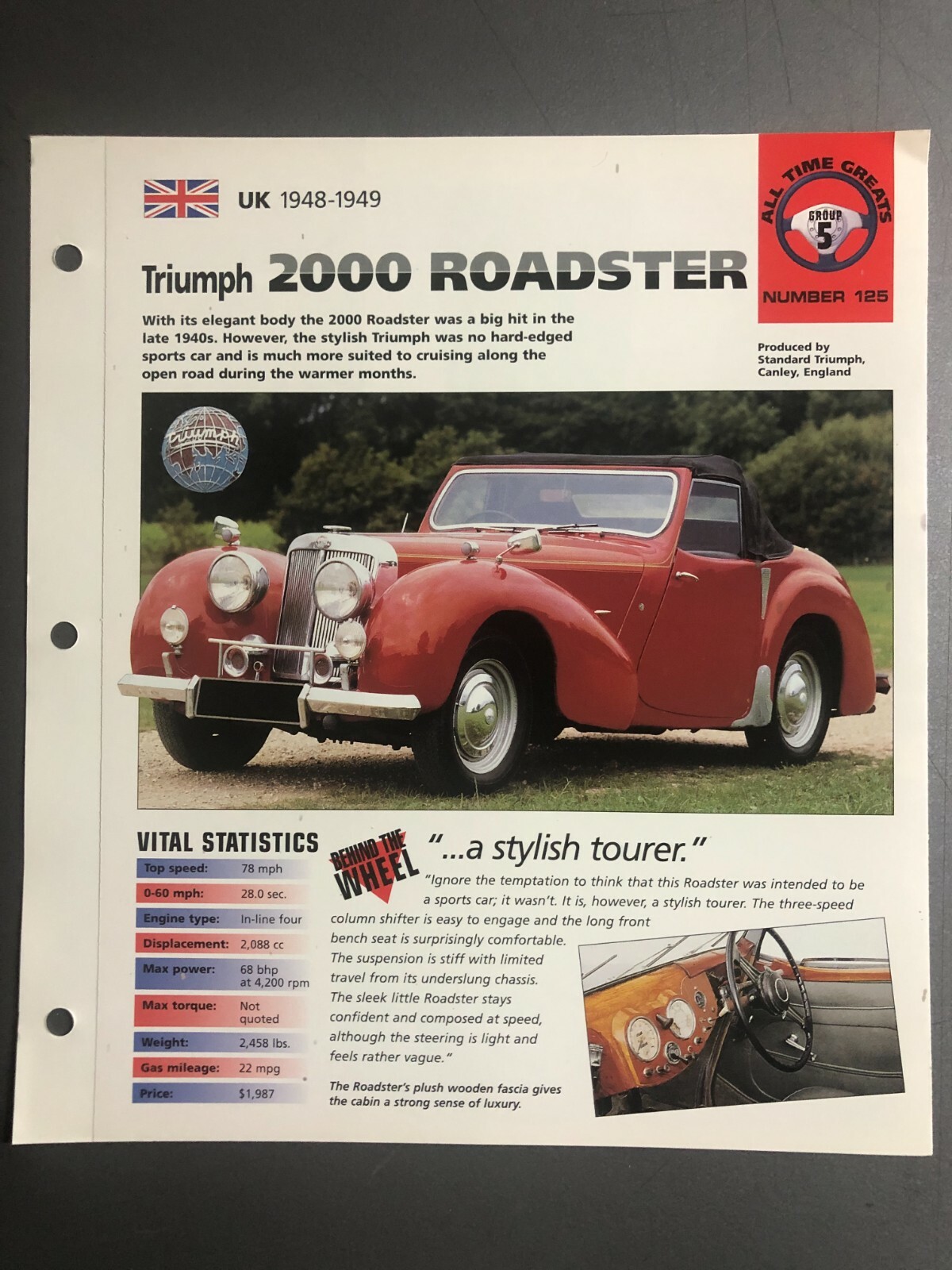 1948 - 1949 Triumph 2000 Roadster IMP \
