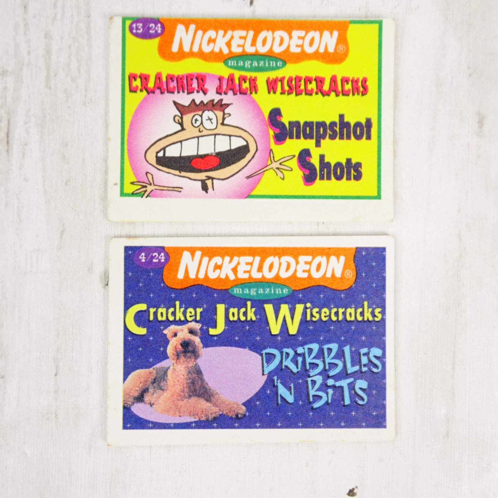 Vintage Lot of 2 Cracker Jack Prize Nickelodeon Magazine Wisecracks Y2K 1994