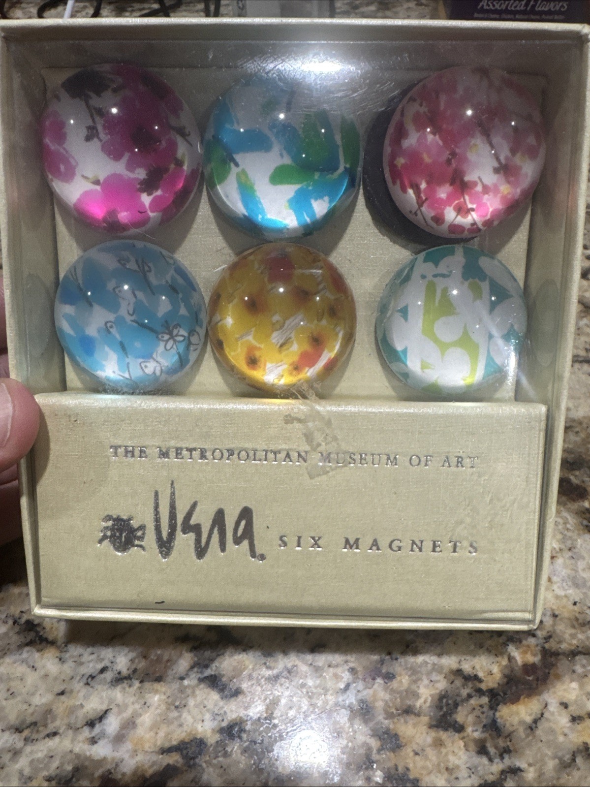Metropolitan Museum of Art Vera Neumann 6 Dome Magnets Set NEW NIB