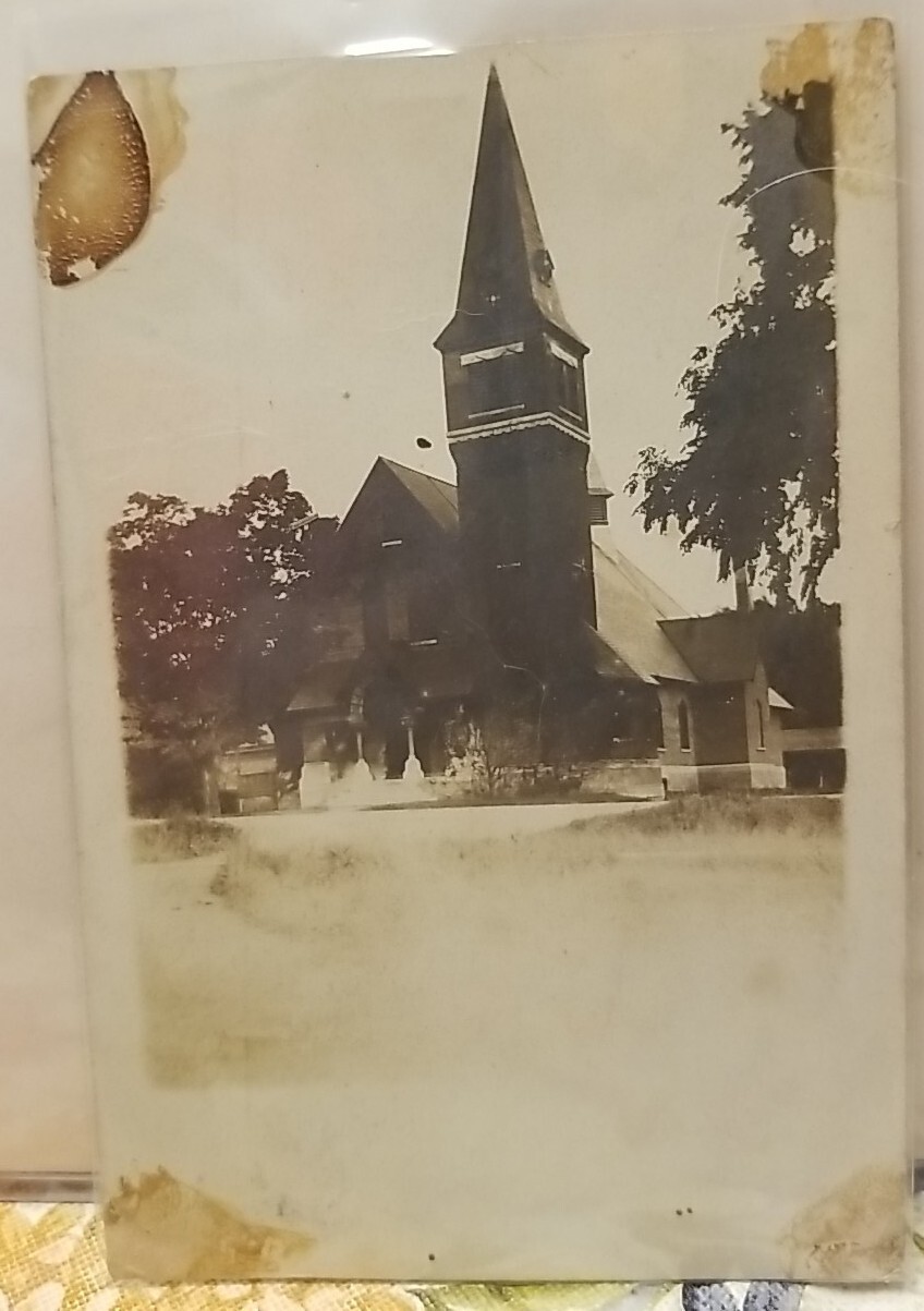 Camillus, New York Postcard Baptist Church Main Street  1907 Real Photo PC