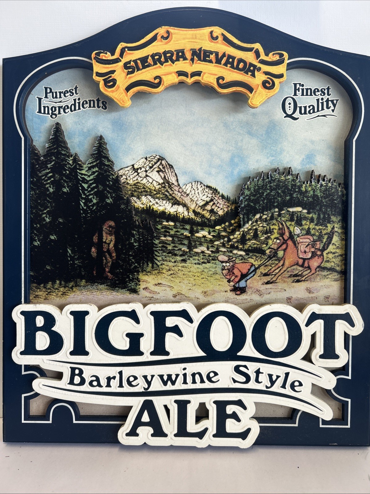 3D Sierra Nevada Bigfoot Barleywine Style Ale Large Wooden Sign 19” X 16” Rare
