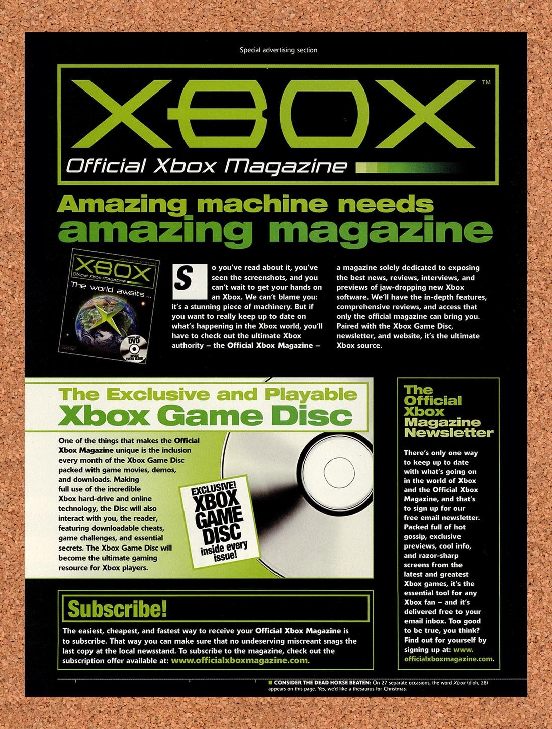2001 Microsoft Xbox Magazine Upcoming Release Original Advertisement / Promo v8