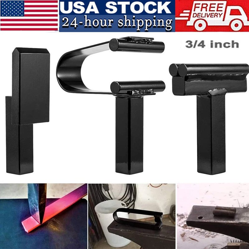 3 PCS Blacksmith Anvil Hardy Tool 3/4 Inch Hot Cut Creasing Stake Spring Fuller