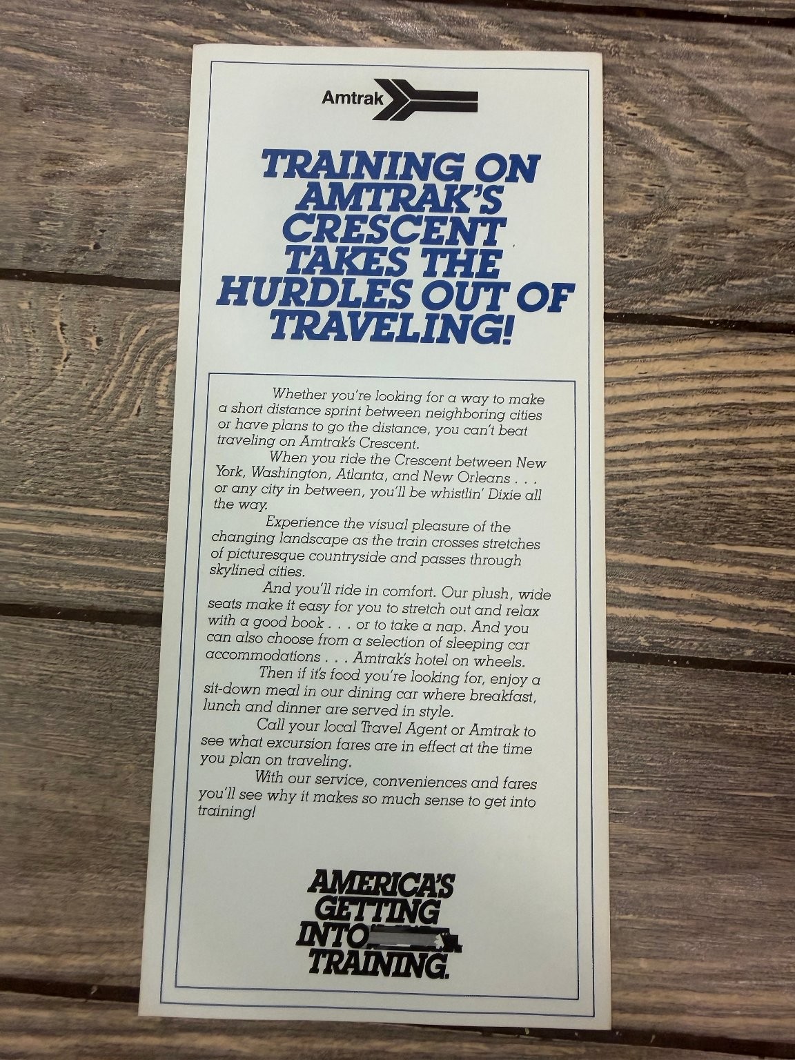 Vintage Amtrak Crescent Train Route Brochure Flyer Ephemera Travel Guide
