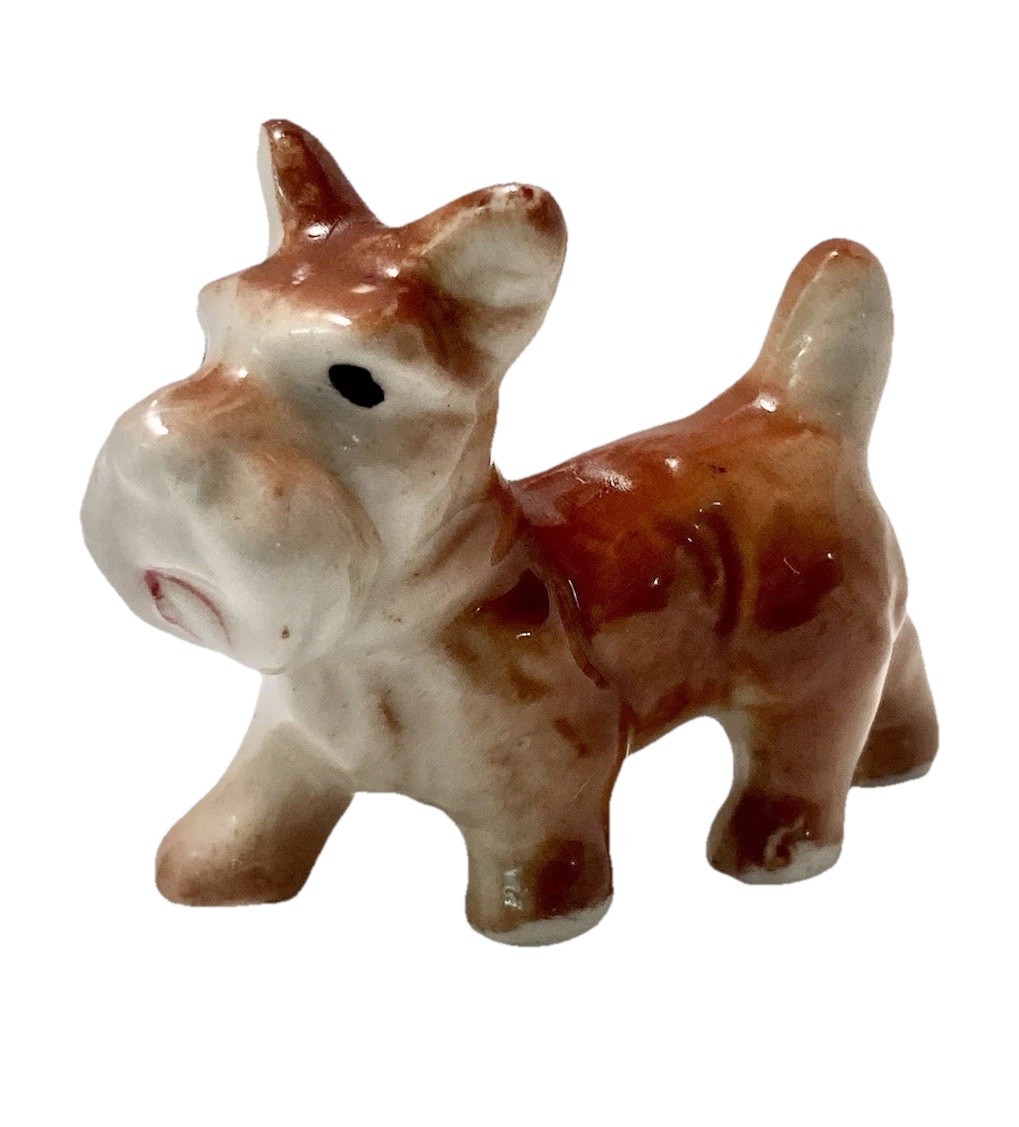 Vintage Dog Scottie Scottish Terrier Ceramic 1.5” Collectible Japan Mini