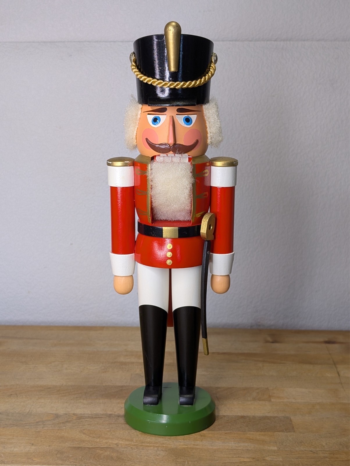 Original Erzgebirge Wooden Nutcracker Palace Guard 14” Handcrafted GDR Vintage