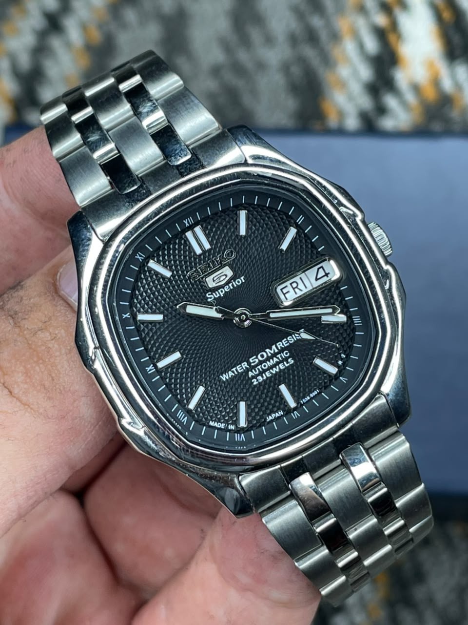 Rare Vintage Seiko Superior SKZ037 “Whirlpool” Automatic Men\'s Watch – Day/Date