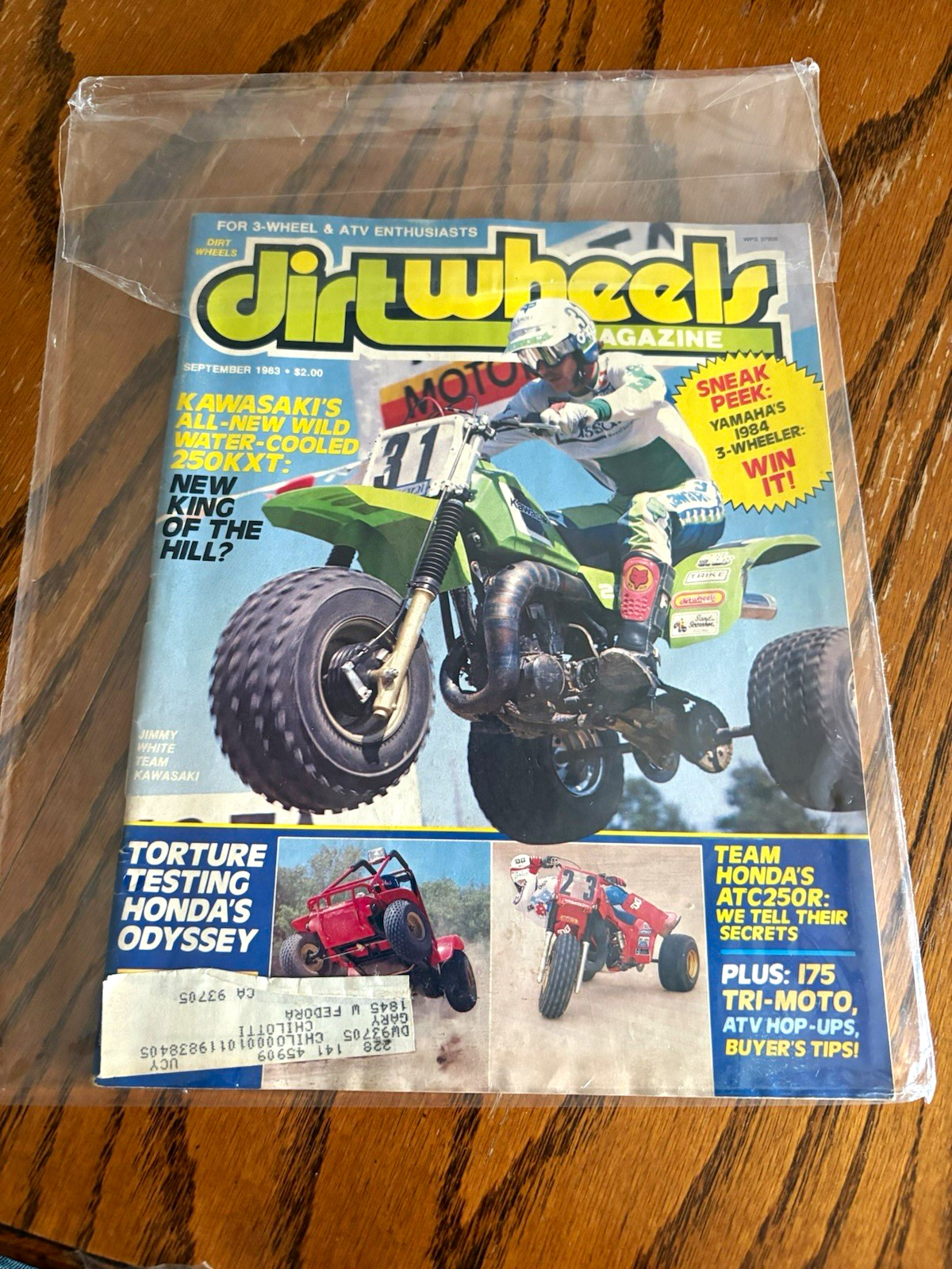 Dirt Wheels Magazine Sept 1983 Kawasaki KXT250 Honda Odyssey Yamaha Tri-Moto