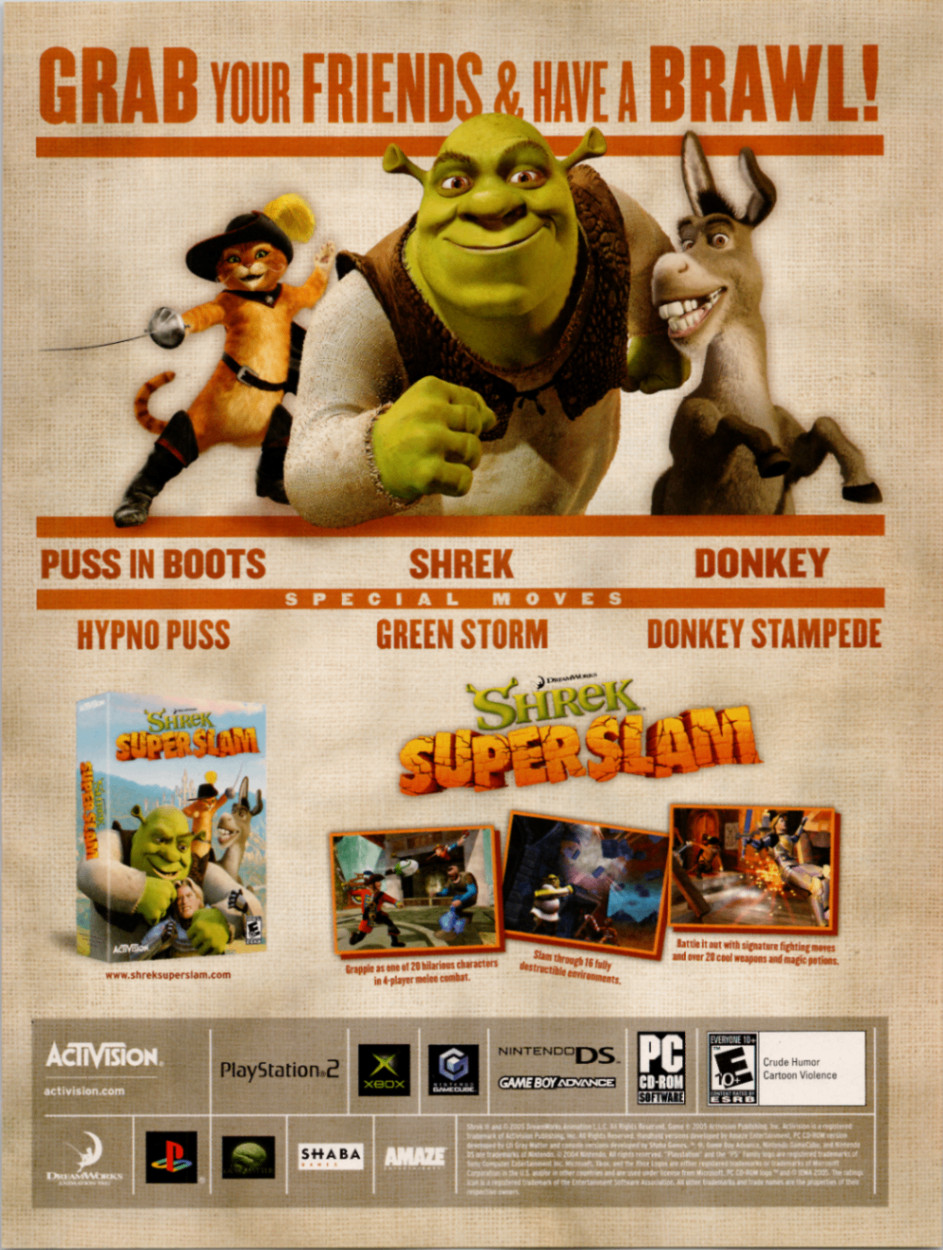 Activision DreamWorks Shrek SuperSlam Video Game Ad Poster Print 2005
