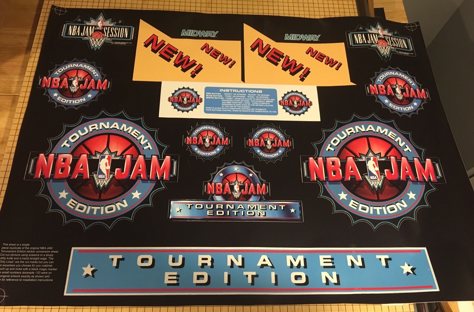 NBA Jam Tournament Edition Conversion Arcade Art Artwork Decals TE CPO Midway