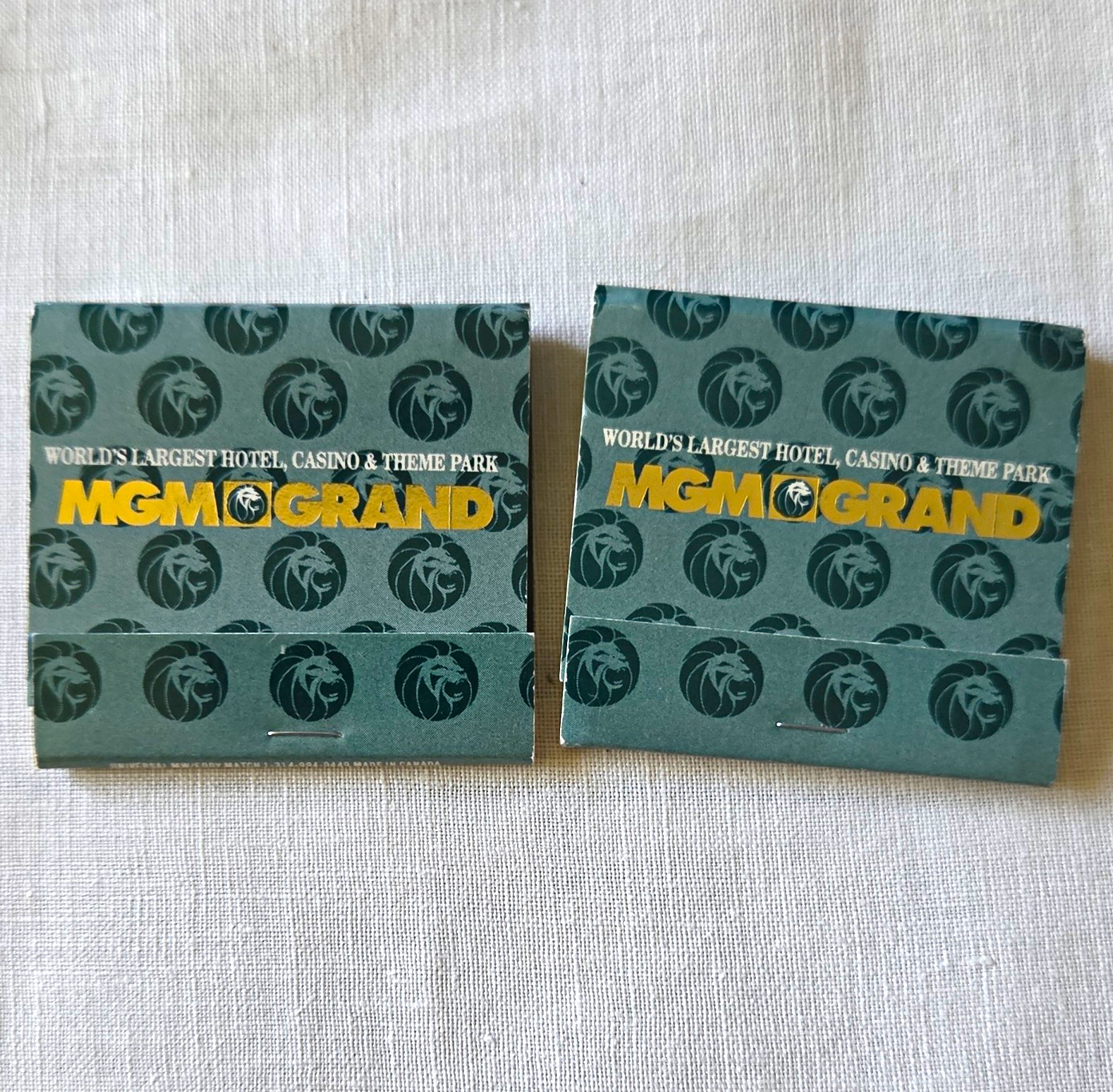 MGM Grand Las Vegas NV Casino Matchbooks Lot of 2 3799 Las Vegas Blvd So