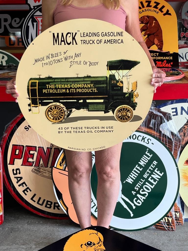 Vintage Old Style Sign Mack Trucks NOT Porcelain Made in USA 24x24