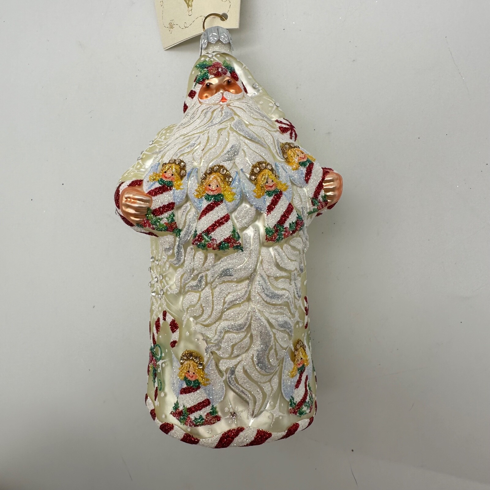 2004 Patricia Breen Angelic Santa Pearl Ornament MINT 5.31 inch tall