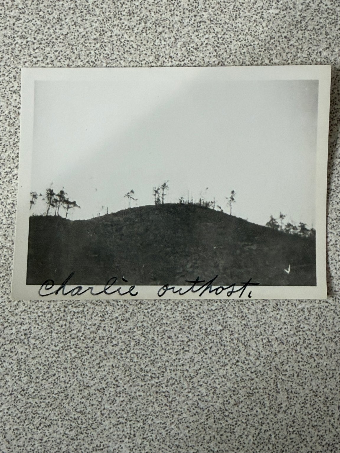 Vintage WW II Charlie Outpost Hill Landscape Original Snapshot Photograph