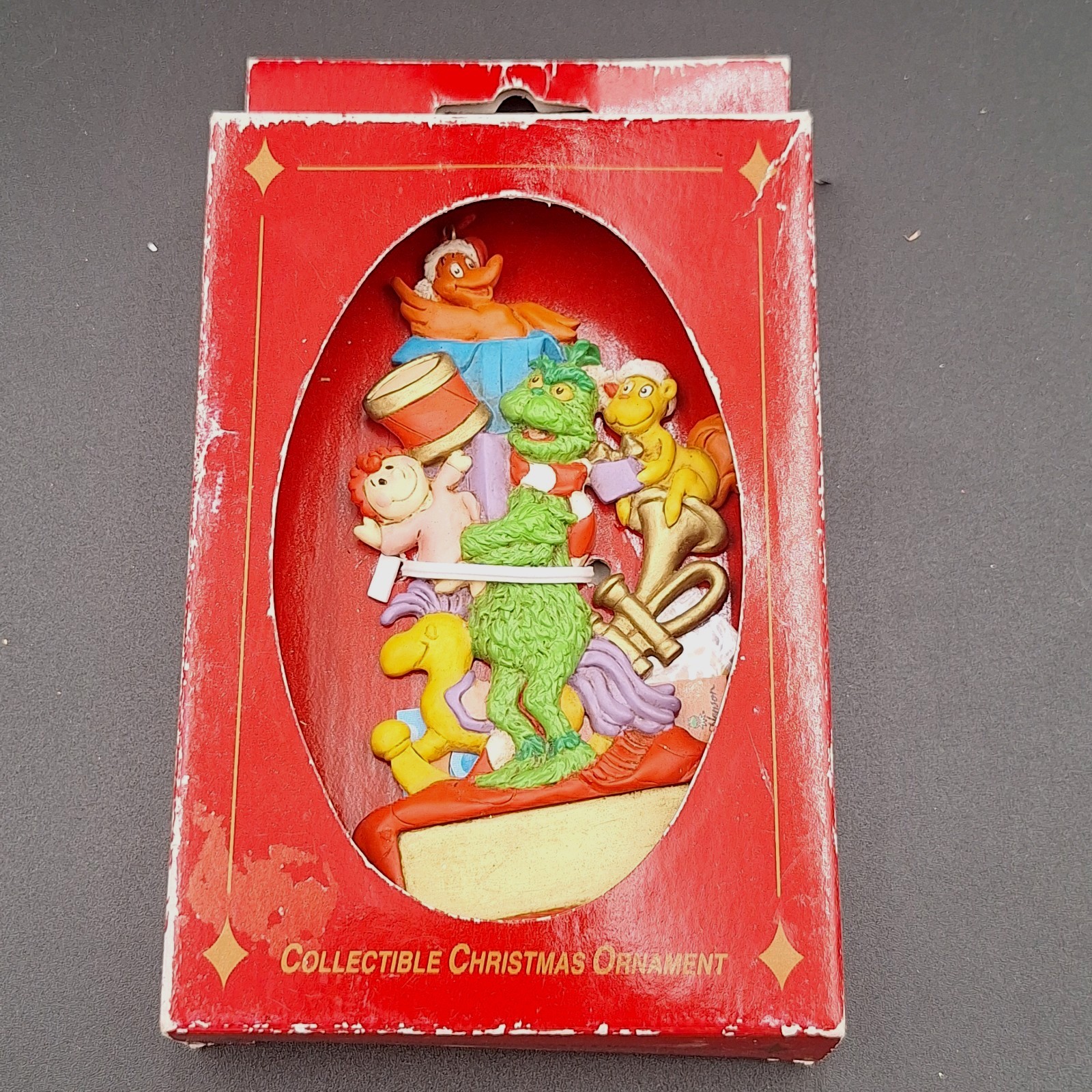 Vintage 1998 Jim Henson Wubbulous World Dr Seuss Grinch Christmas Ornament Box