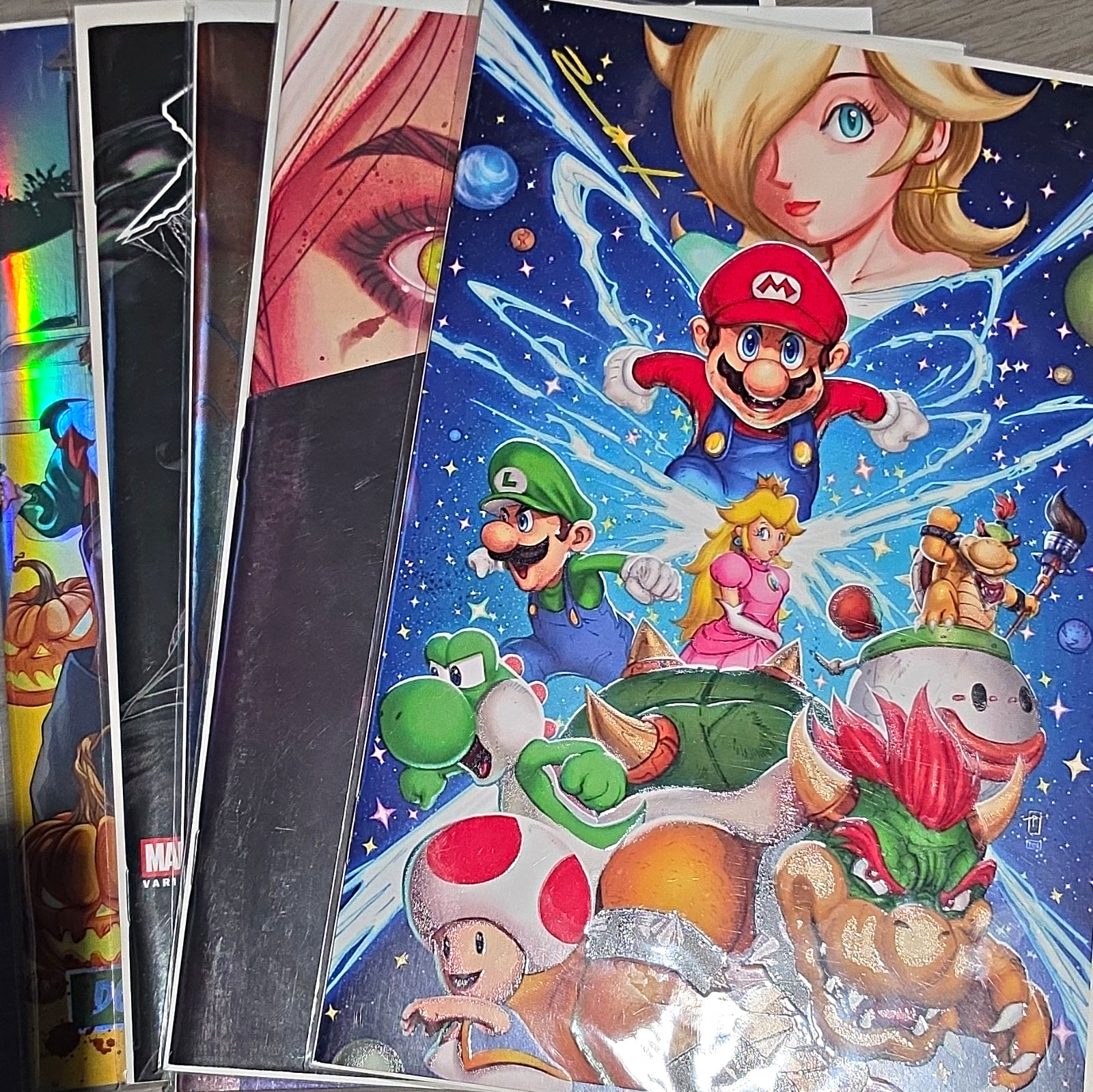 Super Mario Galaxy Con And Comic Lot Foil Variant Halloween,Spider-Man