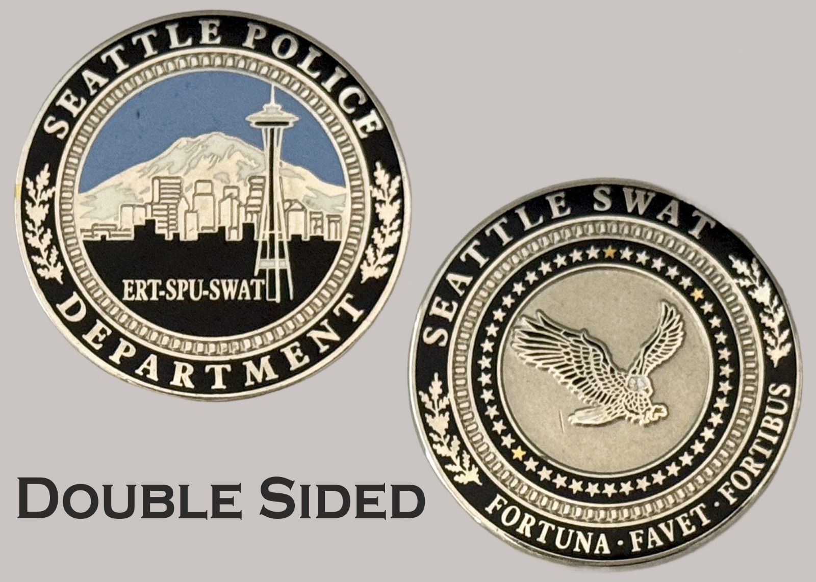 Seattle Police SWAT Space Needle Eagle Graphic Challenge Coin  J#23