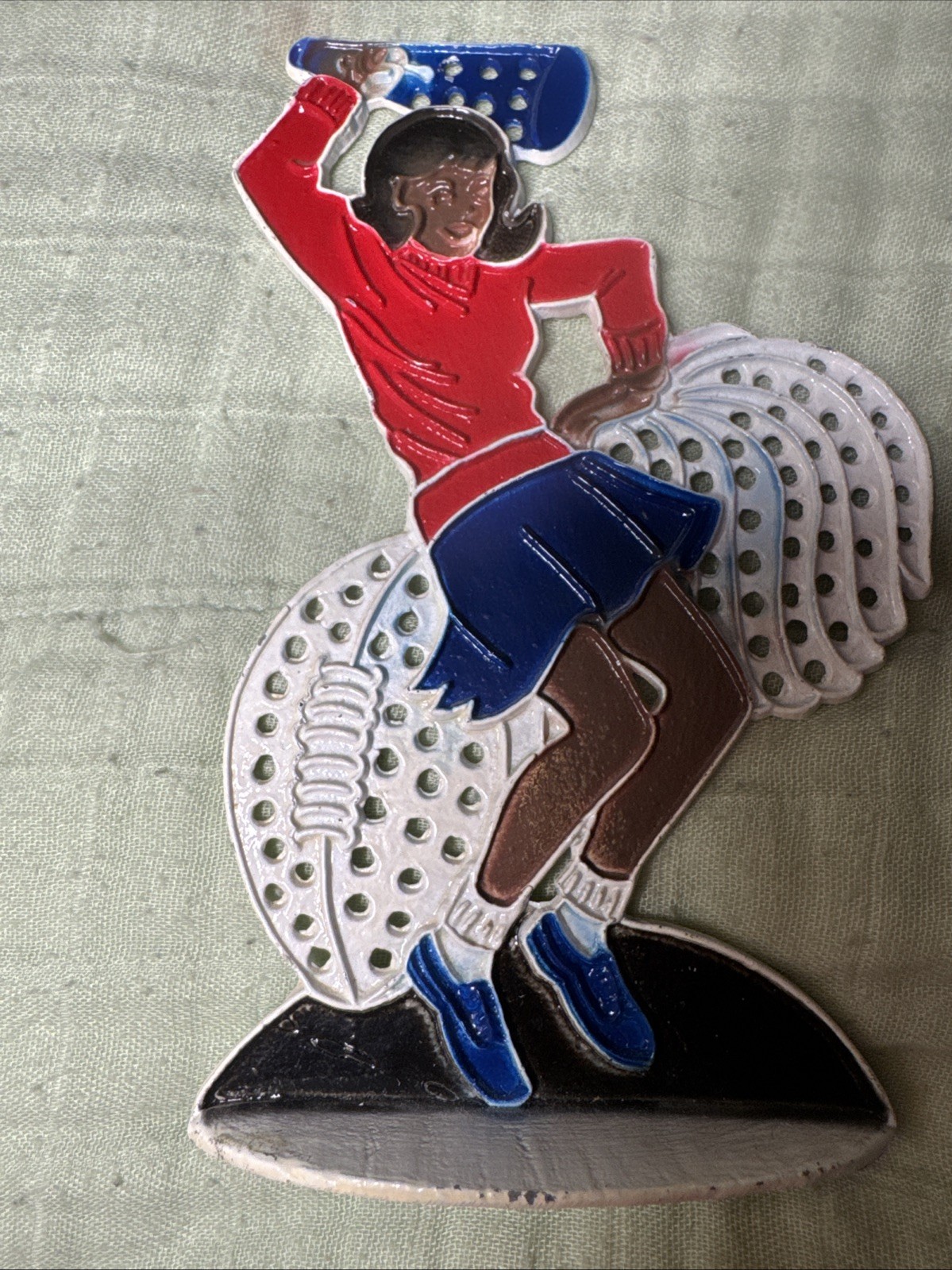 Vintage Revere Co USA Cheerleader Metal  Earring Holder Mid 20Th Century Retro