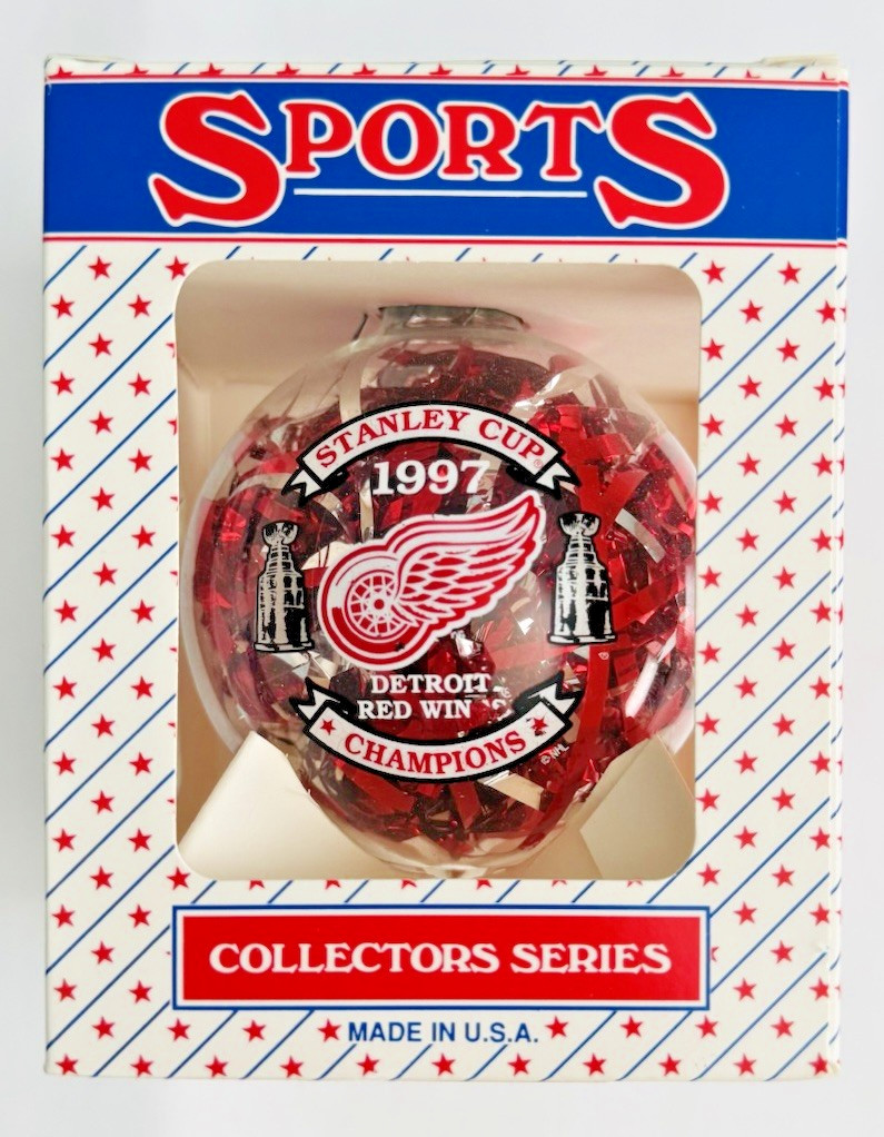1997 Detroit Red Wings STANLEY CUP CHAMPIONS ORNAMENT NHL Hockey NEW IN BOX