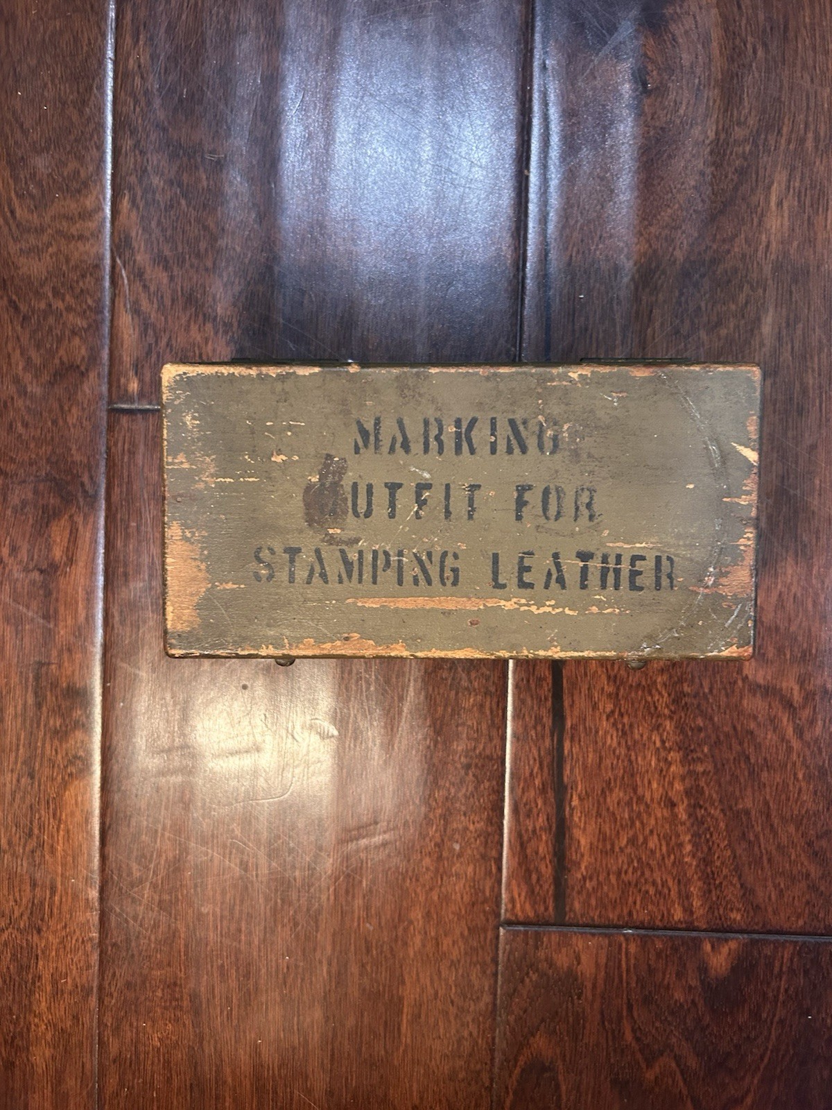 VINTAGE WWI WWII US ARMY LEATHER MARKING OUTFIT STAMPING KIT 100% COMPLETE