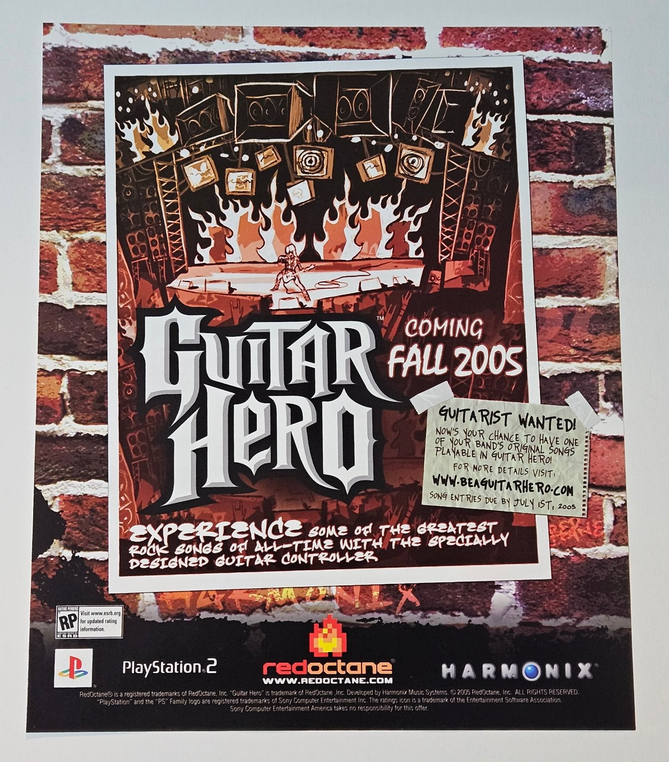 Guitar Hero RedOctane Harmonix 2005 Vintage Video Game Magazine Print Ad Poster