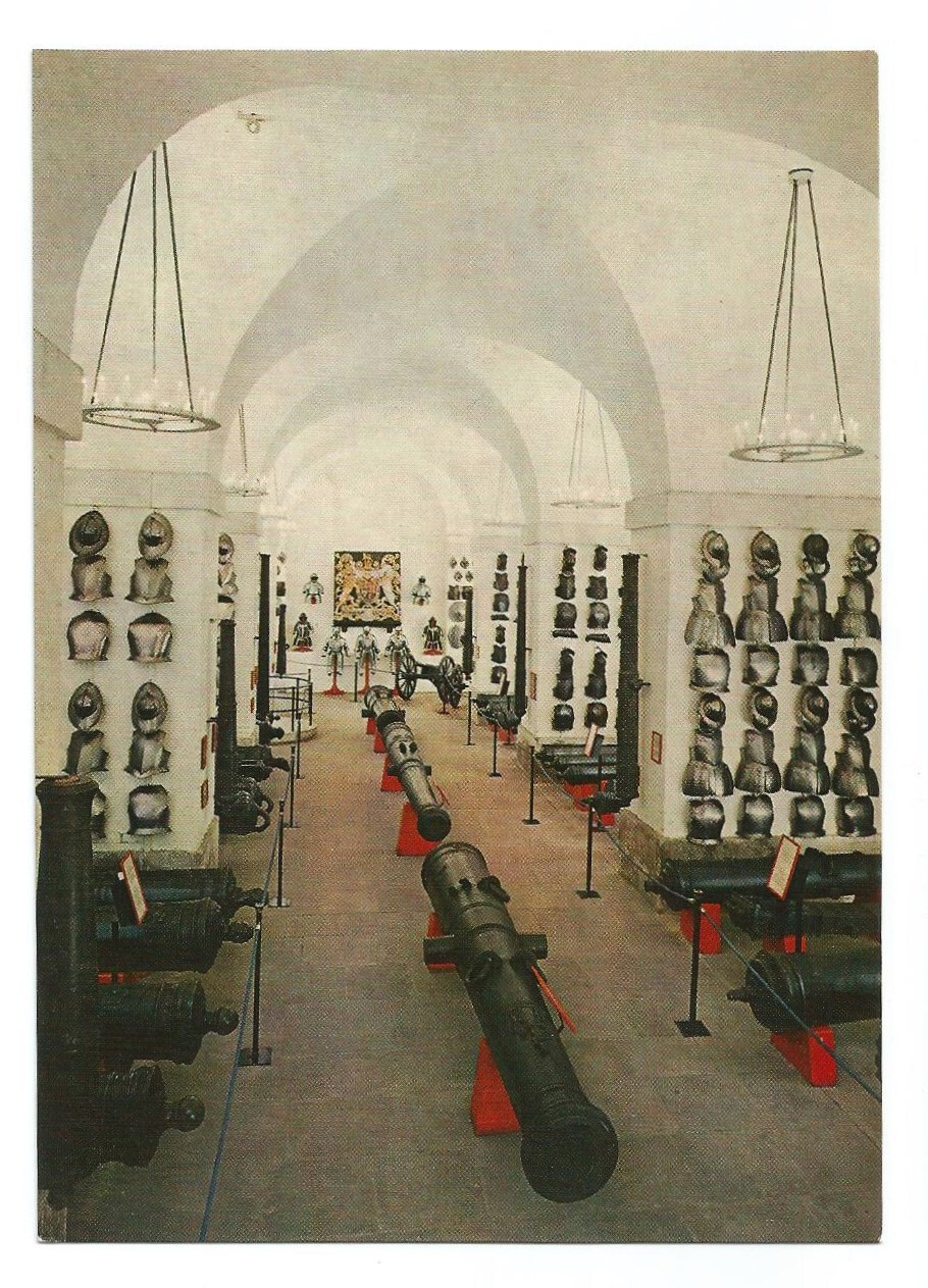 Tower of London England Postcard Armoury Cannon Room