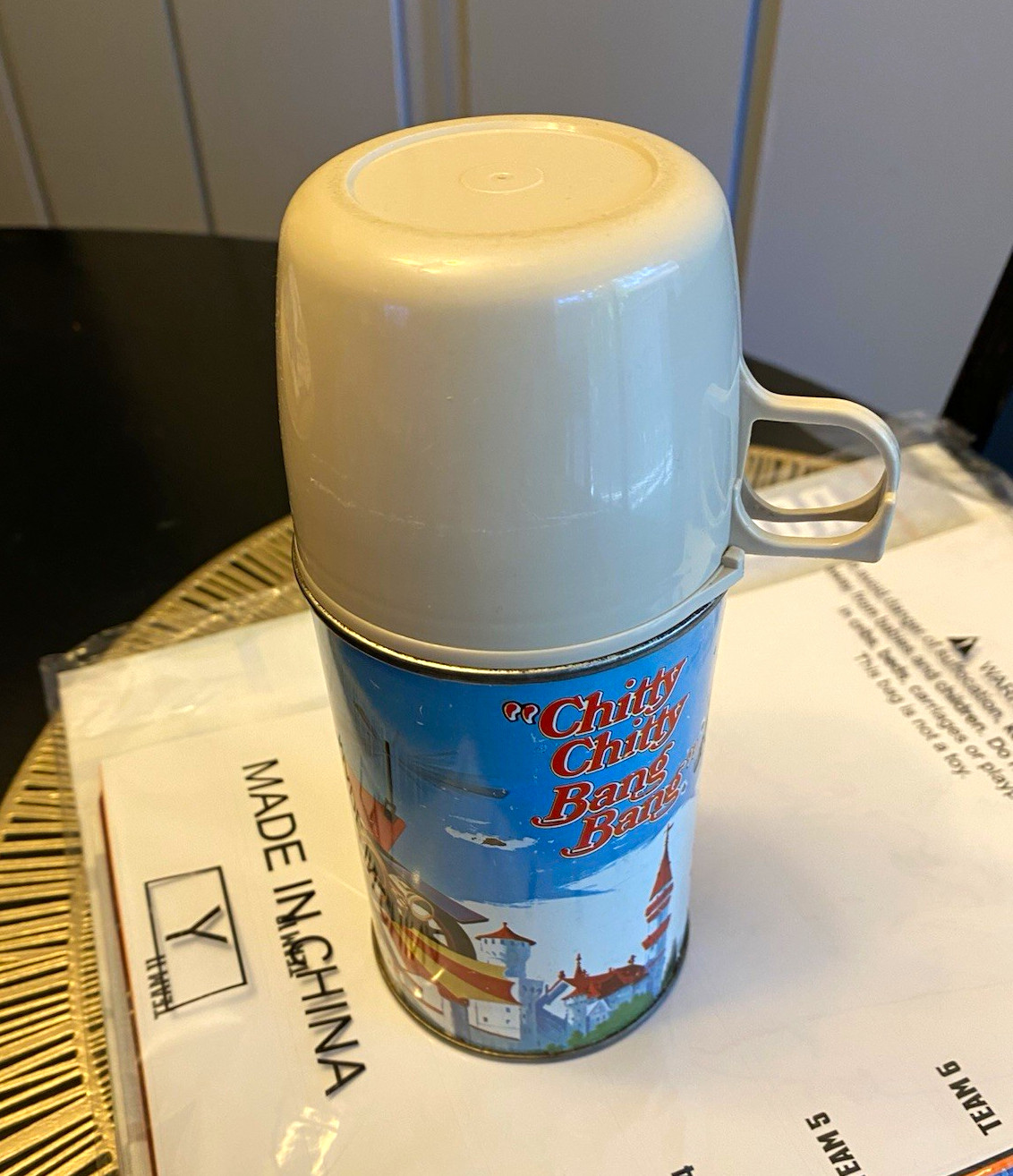 Thermos Chitty Chitty Bang Bang Metal Lunch Thermos w/ White Cup Lid