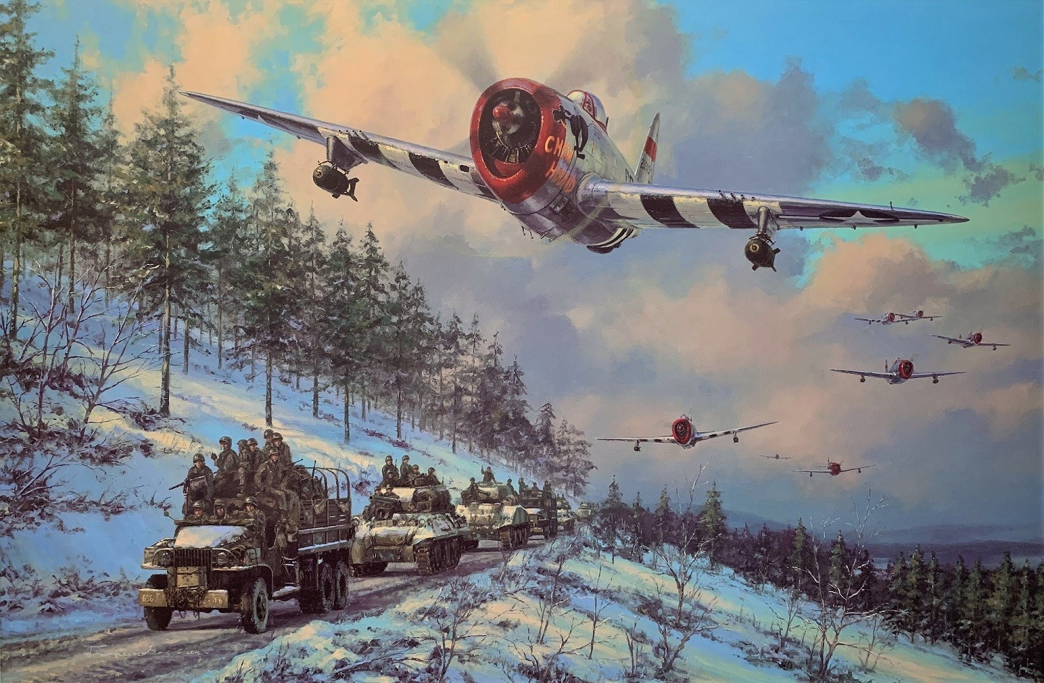Thunder in the Ardennes by Anthony Saunders signed by 7 Battle of the Bulge vets