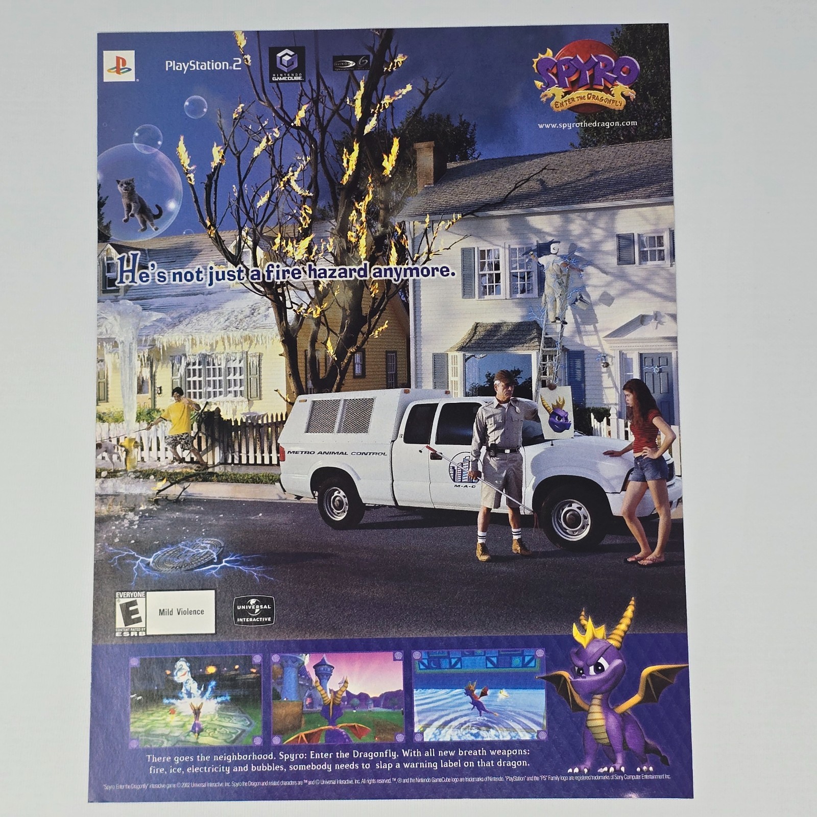 Spyro Enter the Dragonfly PS2 GameCube Hazard Print Ad/Poster Promo Art